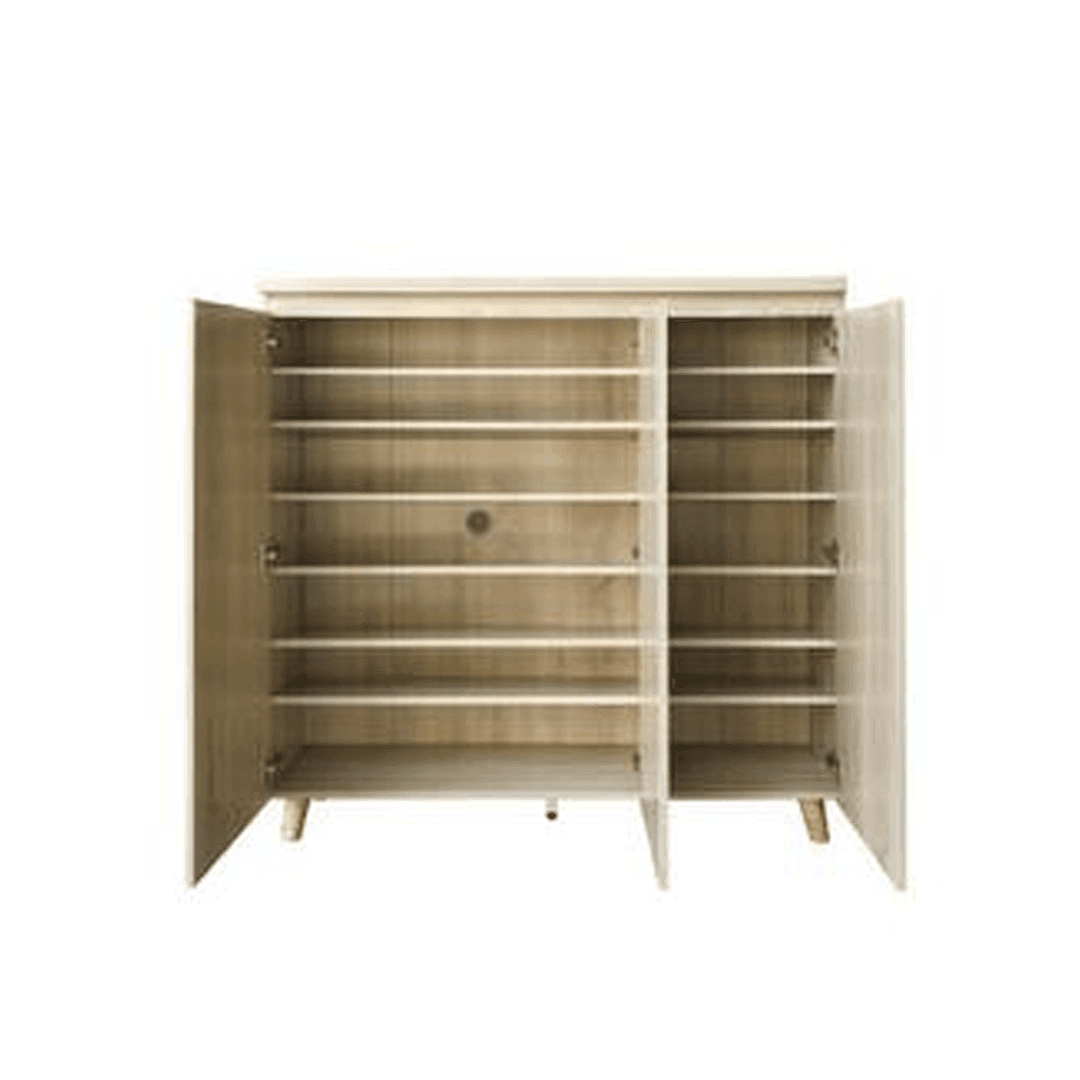 3-Door Mason Shoe Cabinet - Sturdy Storage Organizer for Entryway, Closet & Mudroom - Perfect for Shoes, Boots & Accessories | Space-Saving Home Decor Solution