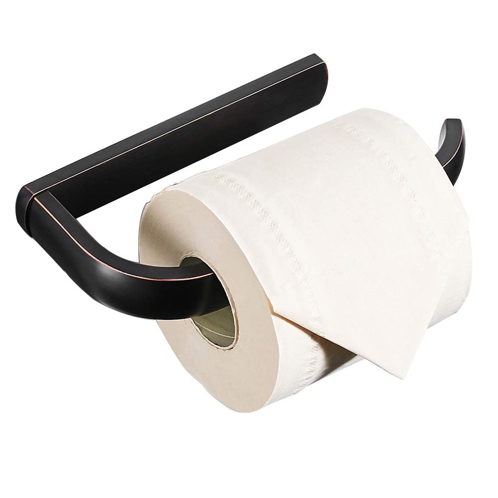 BESy Brass Toilet Paper Holder - Oil Rubbed Bronze Wall Mounted Bathroom Accessory with Rust Protection - Perfect for Modern and Vintage Bathroom Decor