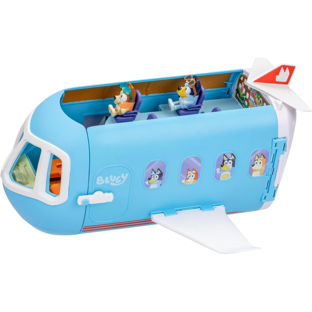 Bluey 3-in-1 Transforming Airplane Playset - Interactive Toy for Kids with Bingo & Bluey Figures | Pretend Play, Gift for Boys & Girls Ages 3+ | Perfect for Indoor & Outdoor Adventures