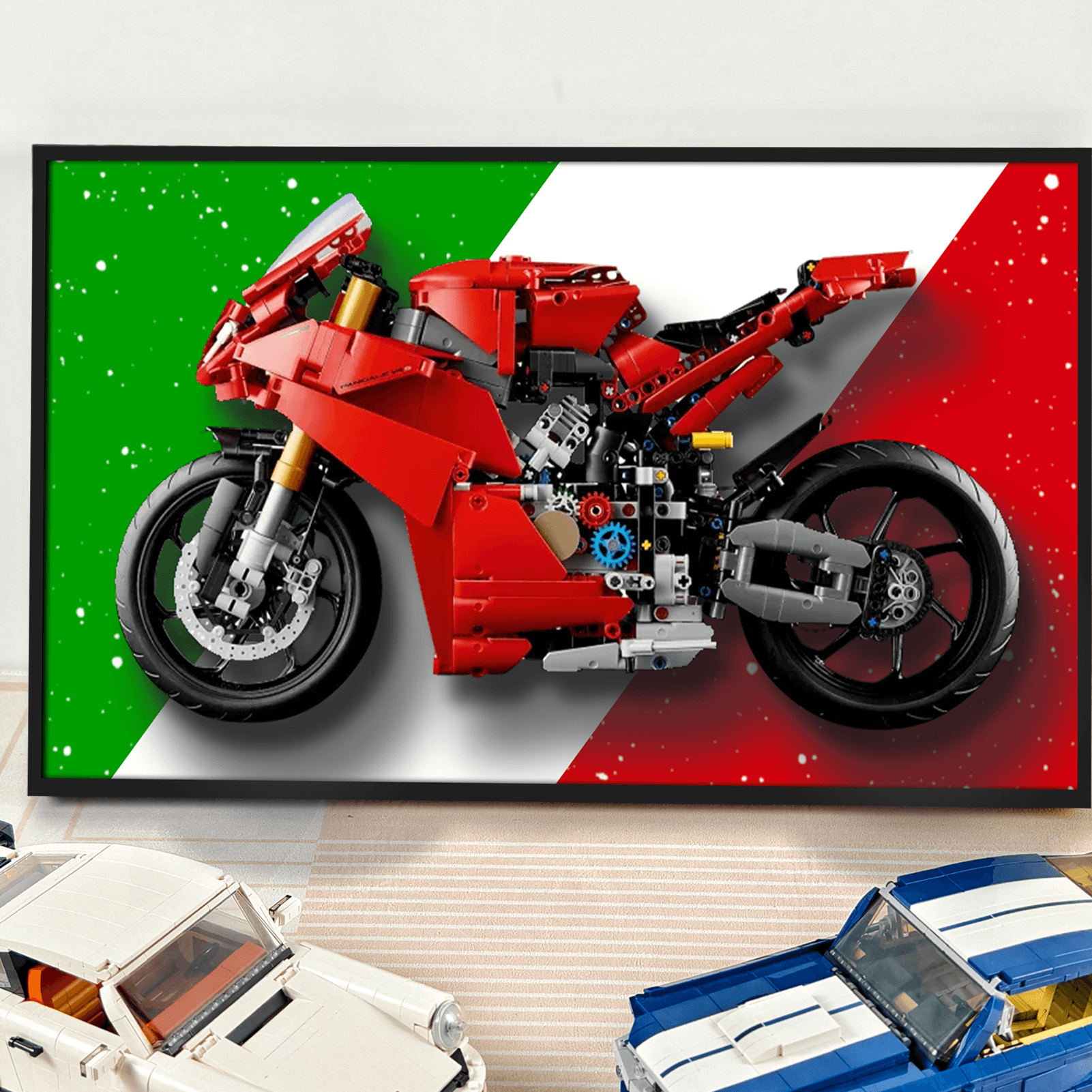 LEGO Ducati Panigale V4 S 42202 Wall Display Frame - Showcase & Protect Your LEGO Motorcycle Model - Perfect for Home, Office Decor & LEGO Enthusiasts Collection
