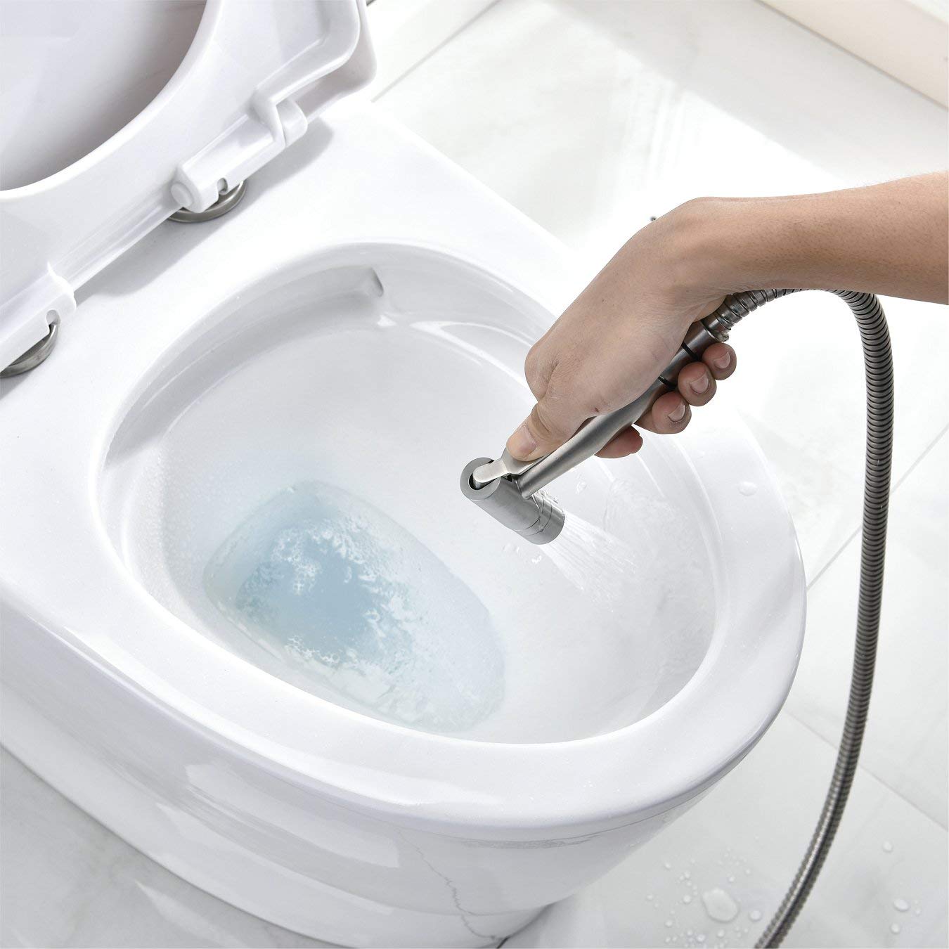 VENETIO Handheld Bidet Sprayer for Toilet - 304 Stainless Steel with Anti-Leak Hose, Wall or Toilet Mount | Perfect for Baby Diaper Cleaning, Shattaf Spray, Pet Bathing & Personal Hygiene | Ideal for Bathroom, Nursery & Pet Care