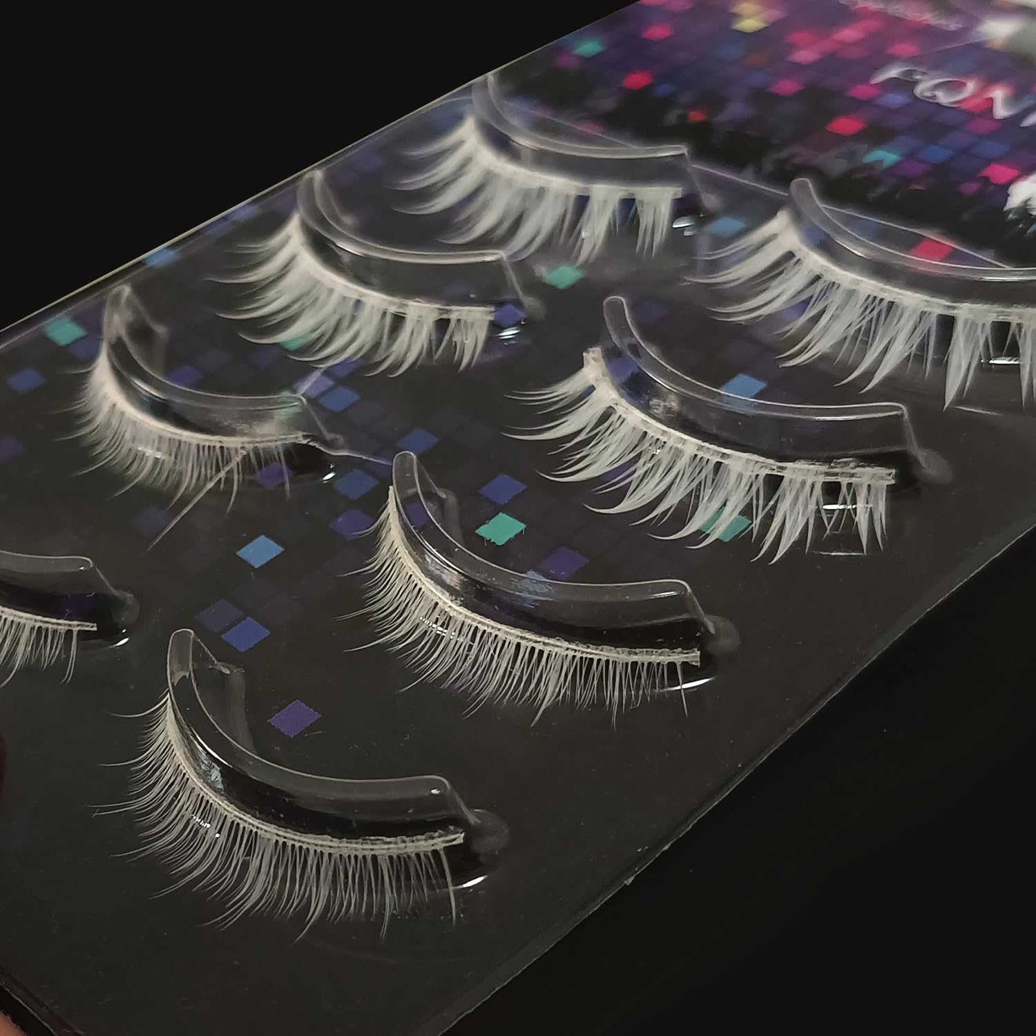 White False Eyelashes Set - Upper & Lower Elf Lashes for Party, Cosplay, Halloween & Costume Events | Dramatic Comic Style Eyelashes for Fantasy Makeup & Theatrical Performances
