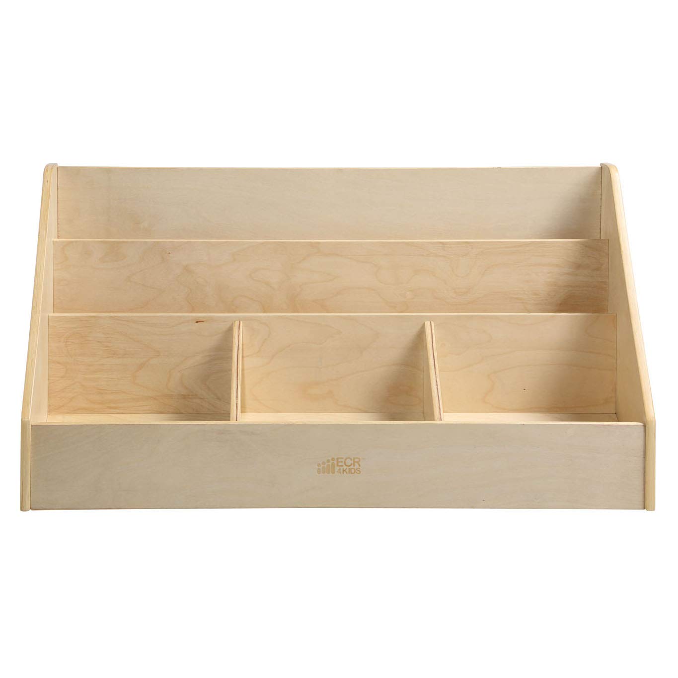 ECR4Kids 5-Section Book Display Shelf - Natural Wood Classroom Storage Organizer for Kids Books, Toys & Supplies - Perfect for Preschool, Daycare & Homeschool Learning Spaces