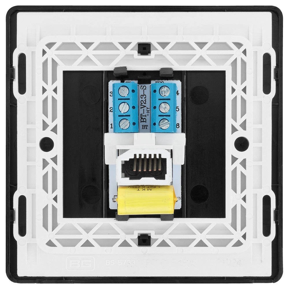 BG Evolve Satin Brass Master Telephone Socket PCDSBBTM1B - Premium RJ11 Jack for Home & Office Phone Line Installation - Perfect for Landline Setup, VoIP Adapters, and Fax Machines