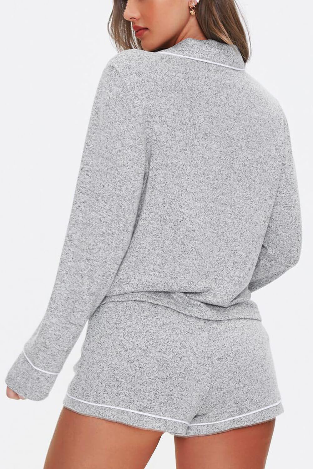 Aamikast Women's Button Down Pajama Set - Soft Long Sleeve 2-Piece Sleepwear & Lounge Outfit for Cozy Nights, Relaxing at Home, and Comfortable Sleep