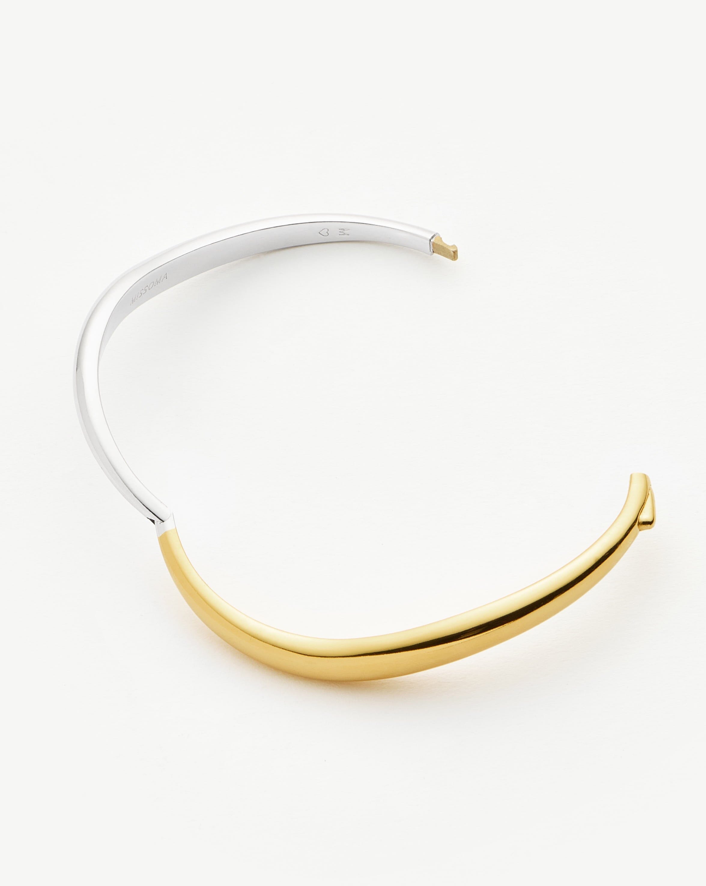 Savi Signature Hinged Bangle Bracelet - Mix Metal Jewelry for Women | Elegant Stackable Bangle for Everyday Wear & Special Occasions