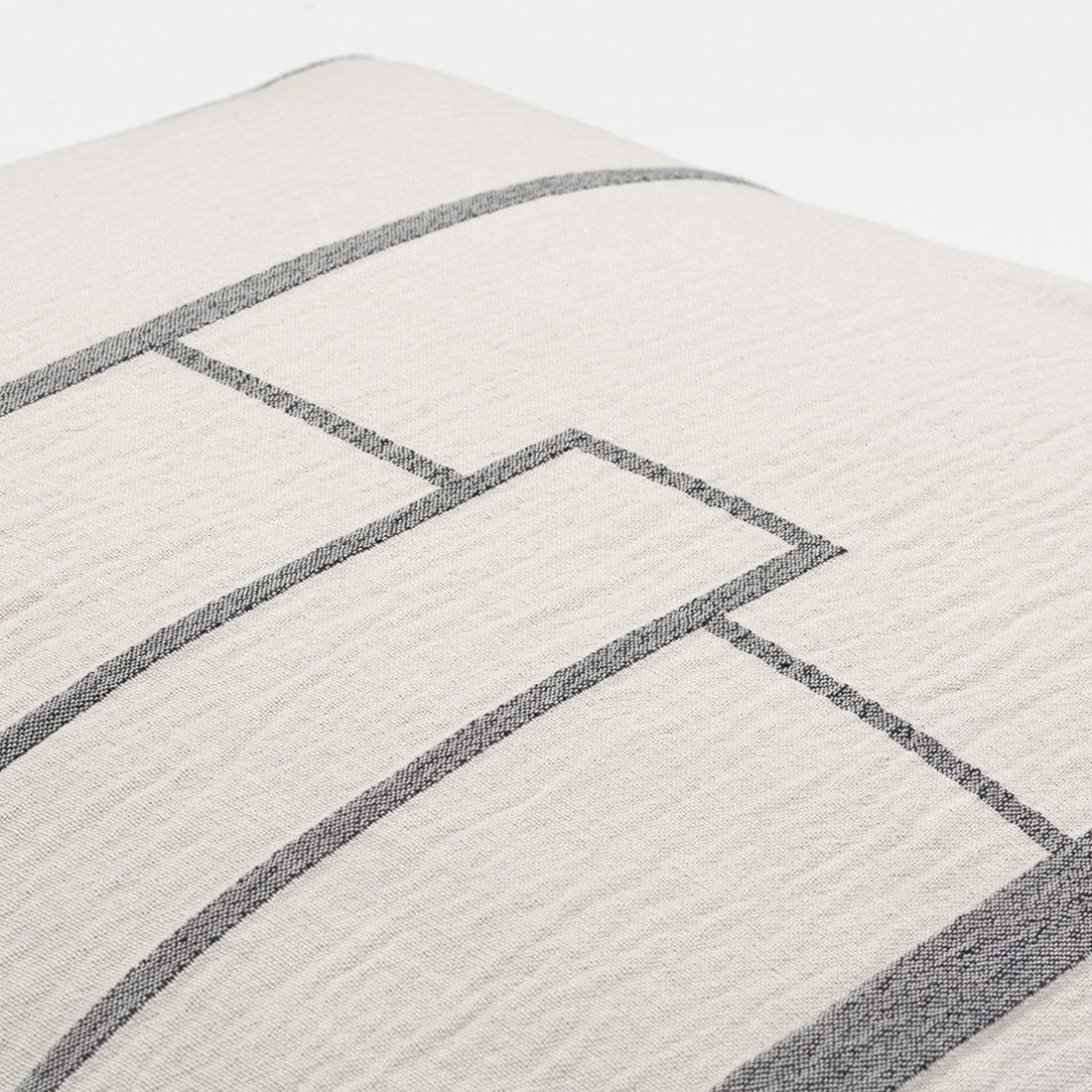 KRISTINA DAM STUDIO Architecture Cushion Cover 60x60cm - Off White & Black Decorative Pillow Case for Living Room Sofa, Bed, or Office Decor