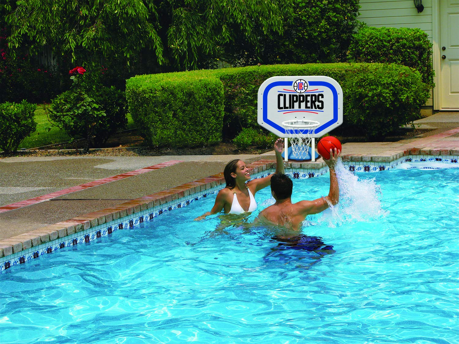 Poolmaster Rebounder Poolside Basketball Game - Portable Inflatable Basketball Hoop for Swimming Pool, Backyard & Beach Fun - Perfect for Kids, Teens & Adults Outdoor Water Games