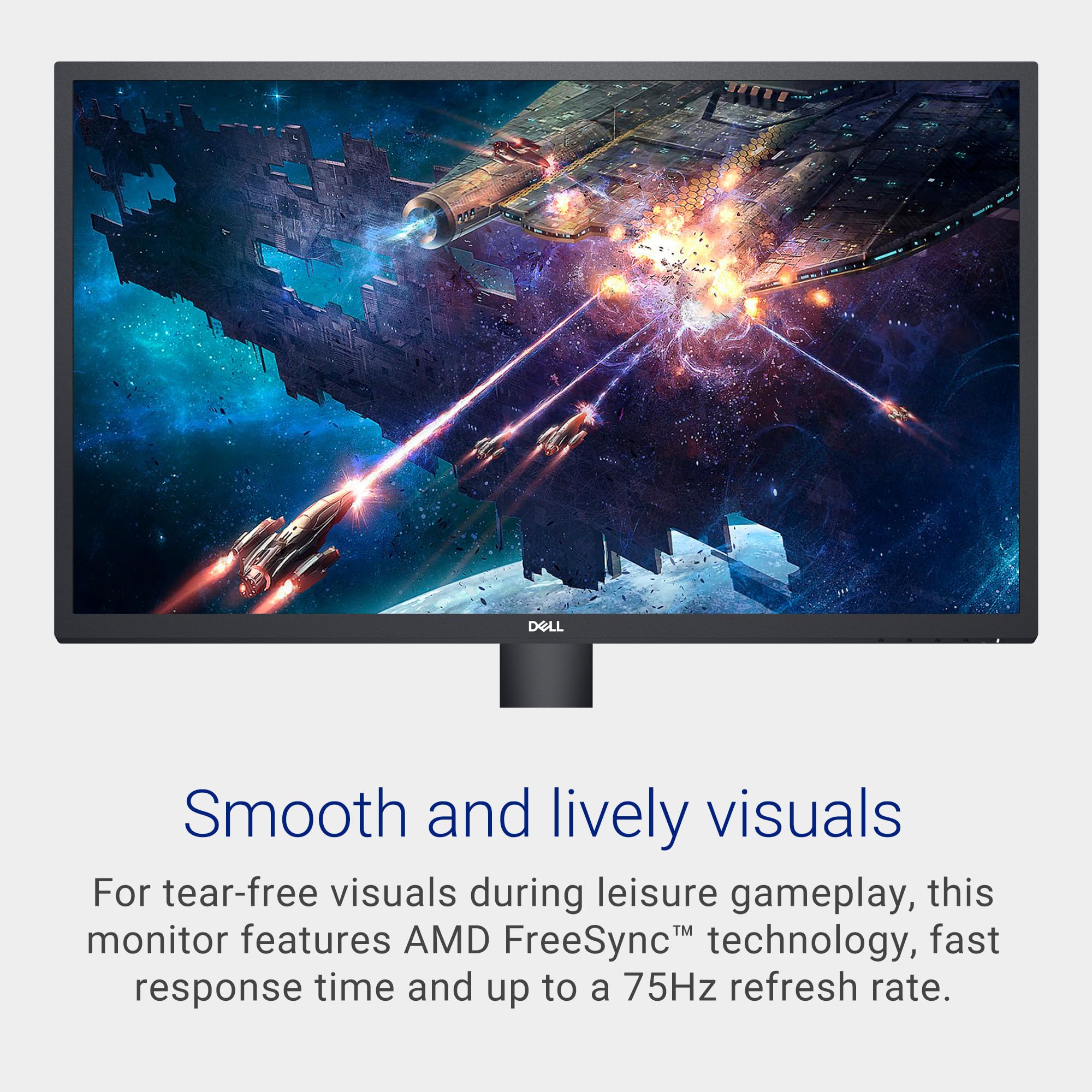 Dell SE2722HX 27-inch FHD Monitor - 1920x1080 Resolution, 75Hz Refresh Rate, Anti-Glare Screen, TUV-Certified Comfortview, 16:9 Aspect Ratio - Perfect for Home Office, Gaming, and Entertainment