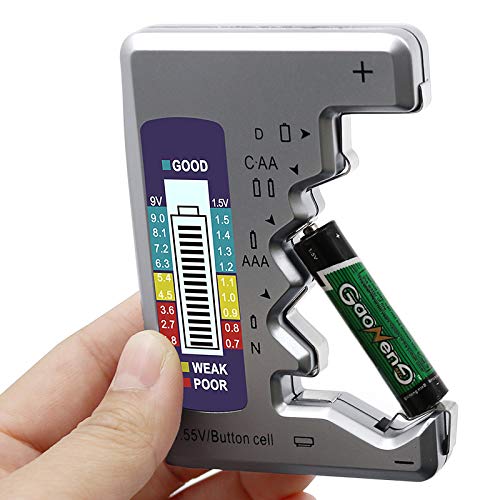 Universal Battery Tester - Household Multi-Purpose Cell Checker for AA AAA C D 9V & 1.55V Button Batteries - Perfect for Home, Office, and Emergency Kits