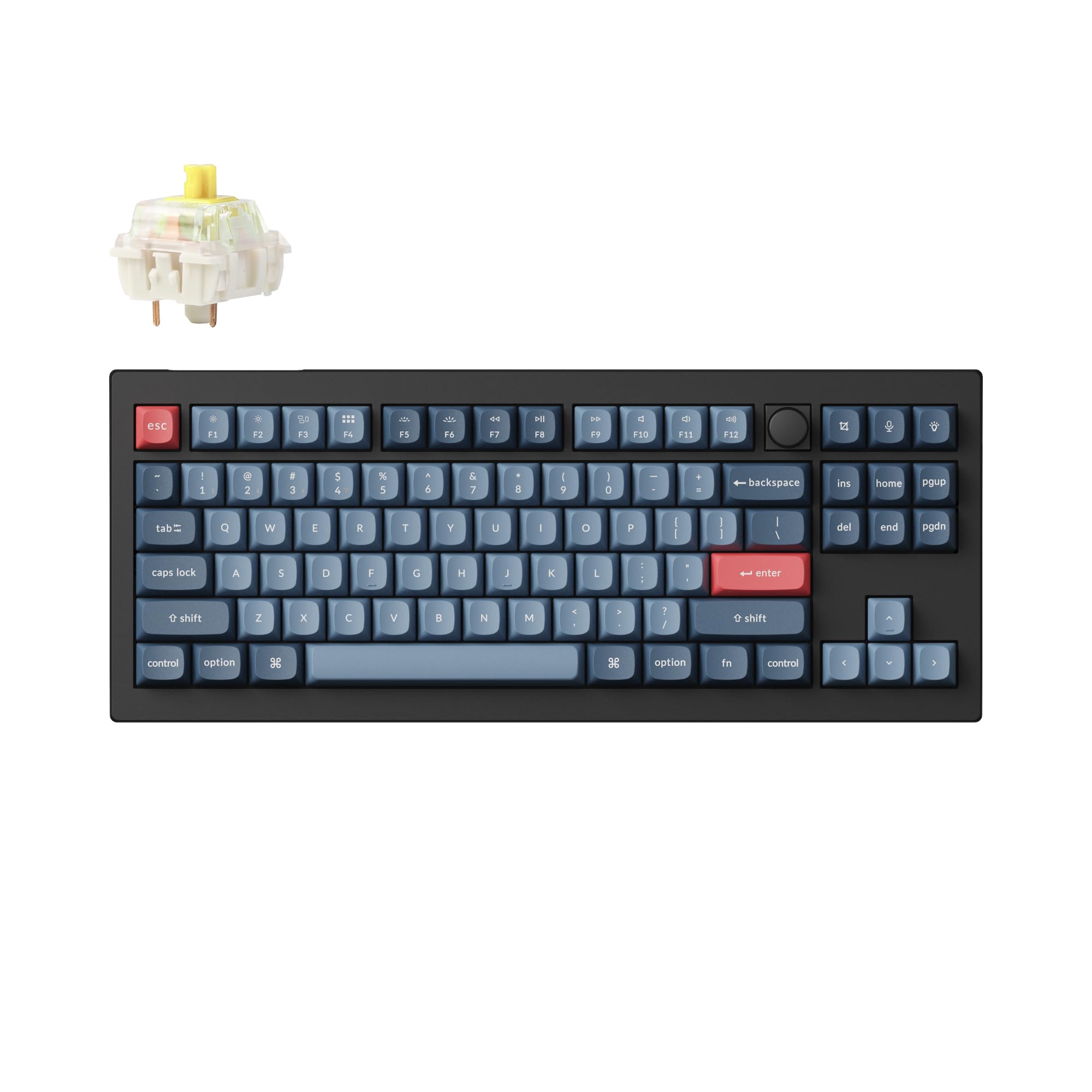 Keychron V3 Max 80% Wireless Custom Mechanical Keyboard with Knob - QMK/VIA Programmable, Hot-Swappable Gateron Jupiter Banana Switches, Bluetooth 5.1/2.4GHz/Wired RGB Backlit - Compatible with Mac & Windows - Perfect for Gaming, Coding & Office Work