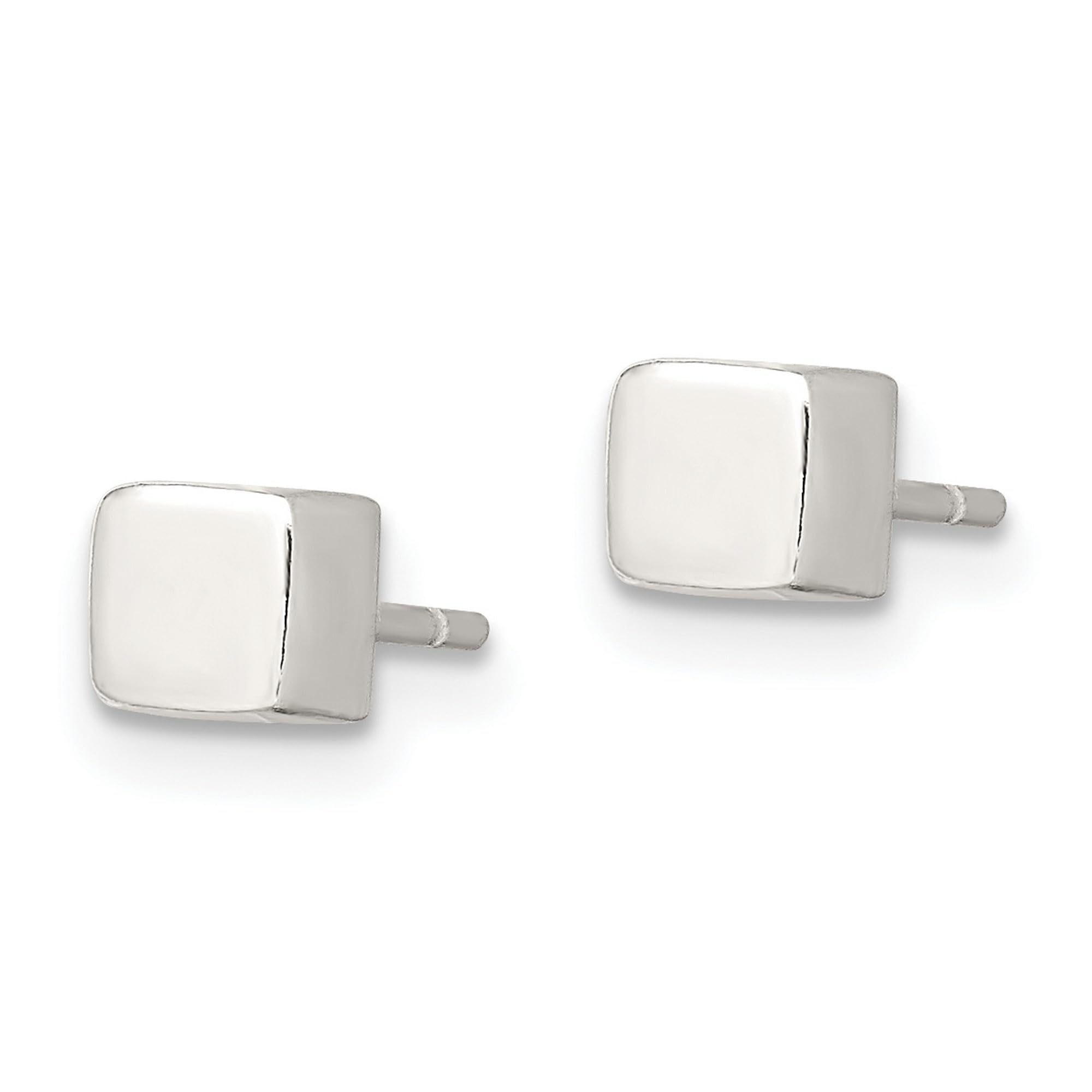 Sterling Silver Polished 4mm Square Stud Earrings for Women - 4x4mm Hypoallergenic Jewelry - Perfect for Everyday Wear, Office & Special Occasions