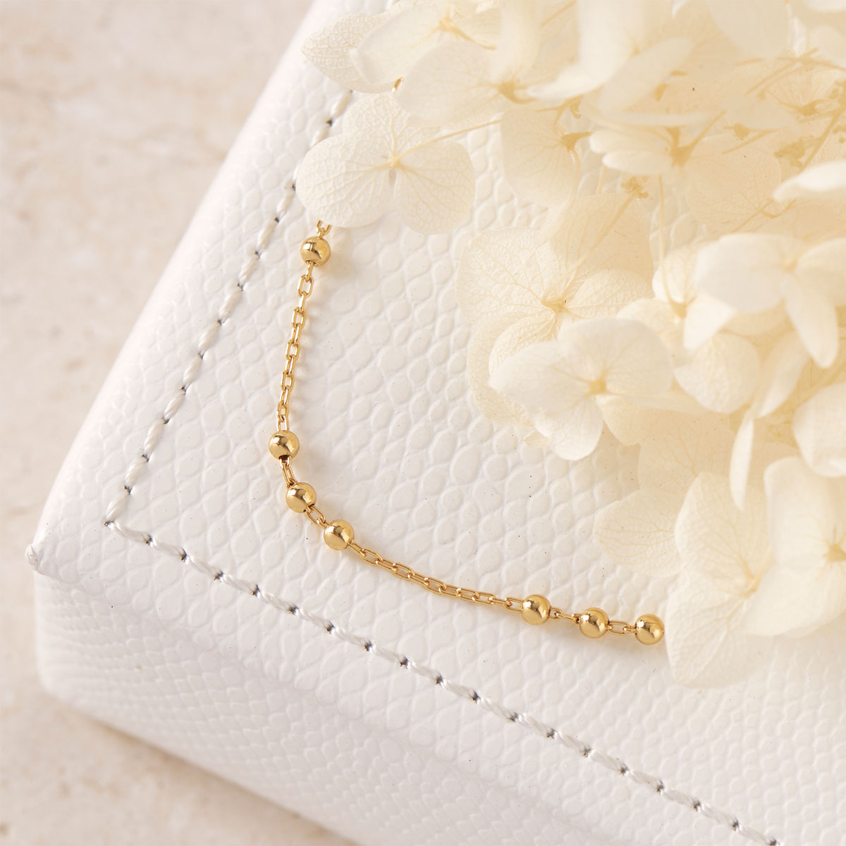 Elegant Beaded Chain Necklace in Gold - Perfect for Women's Fashion, Party Wear & Gift Giving