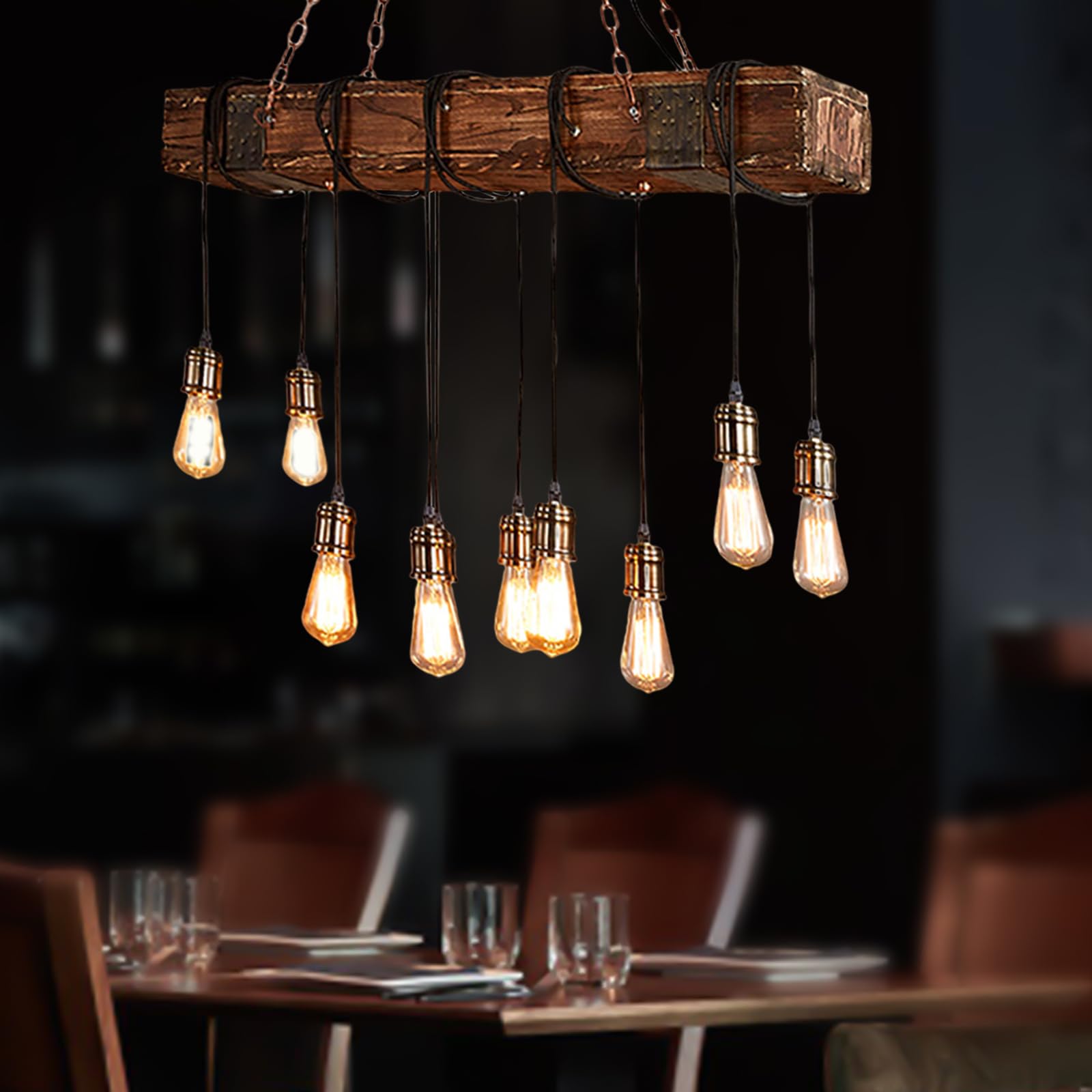 TFCFL Vintage Industrial Pendant Light - Retro Ceiling Fixture & Farmhouse Chandelier for Dining Room, Kitchen Island, Bar and Cafe Lighting | Durable Metal Cage Design with Edison Bulb Compatibility