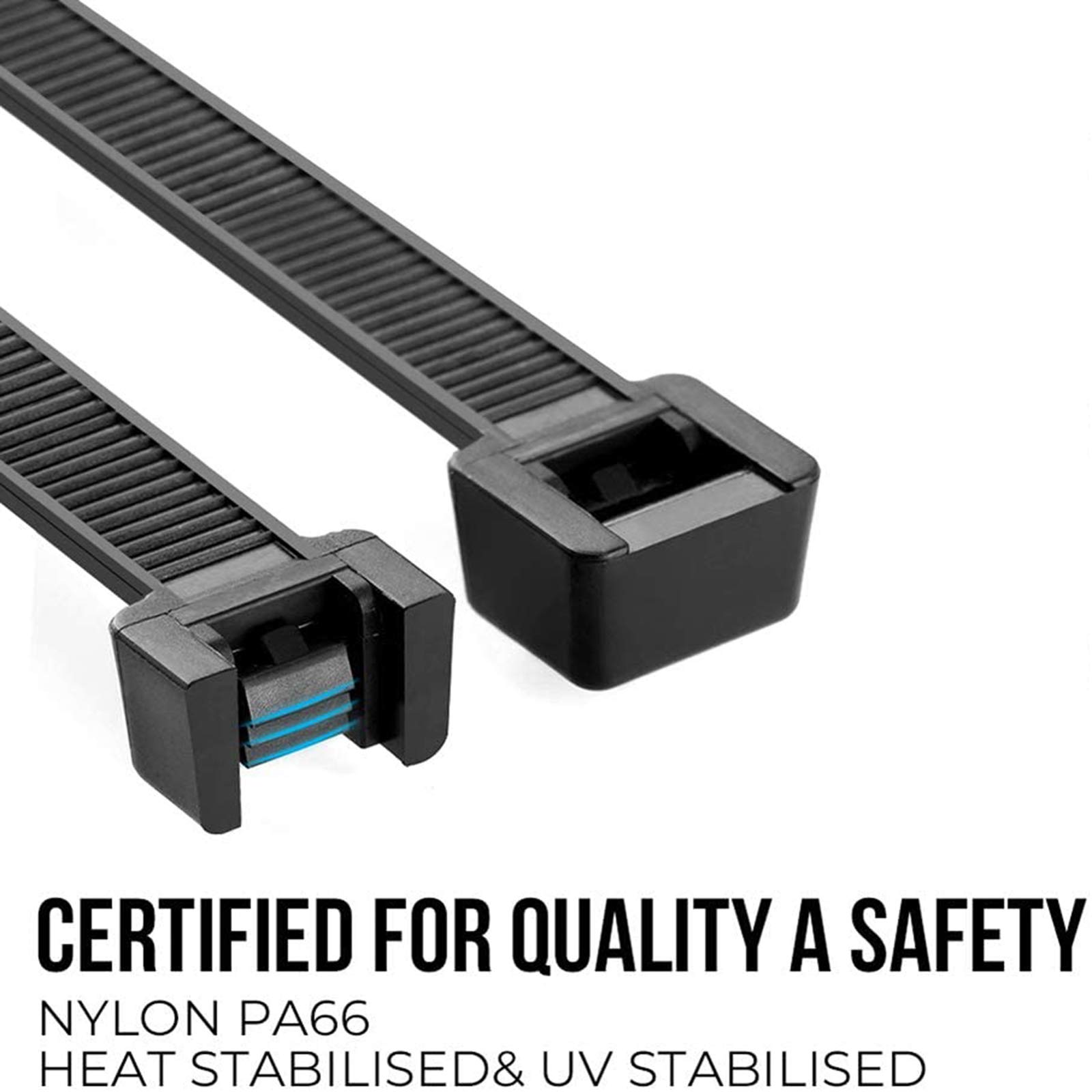 16 Inch Heavy Duty Black Zip Ties - 100 Pack Self-Locking Cable Ties with 70lbs Tensile Strength & UV Resistance - Perfect for Organizing Wires, Securing Cables & Outdoor Use