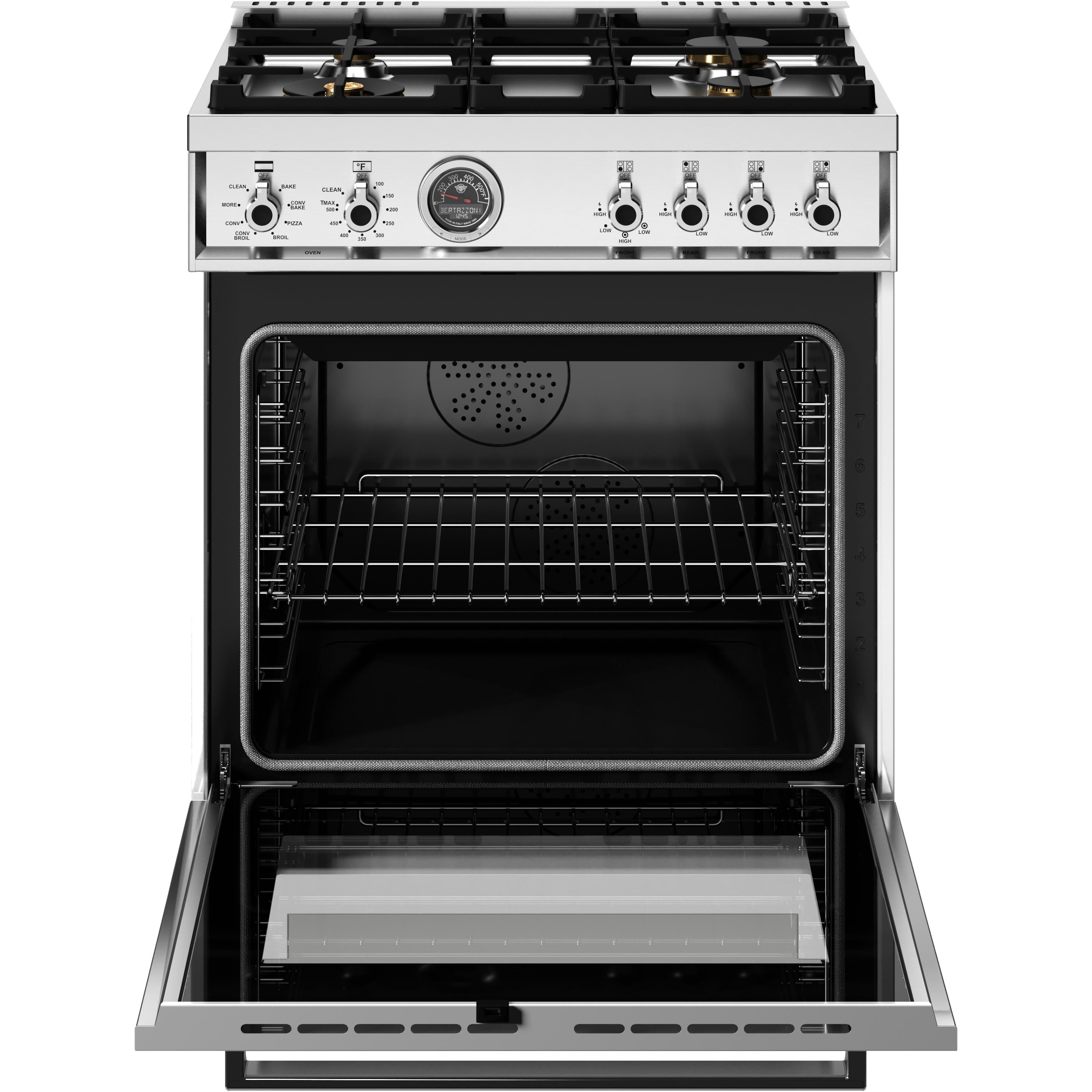 Bertazzoni PRO304BFEPBIT 30-Inch Freestanding Dual Fuel Range - Professional Gas Stove & Electric Oven for Home Chefs & Gourmet Cooking