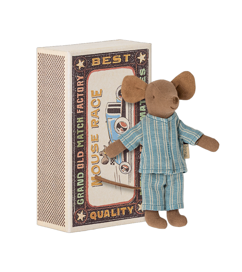 Maileg Big Brother Mouse in Matchbox - Adorable Miniature Toy for Kids' Pretend Play & Collectible Gift for Mouse Lovers