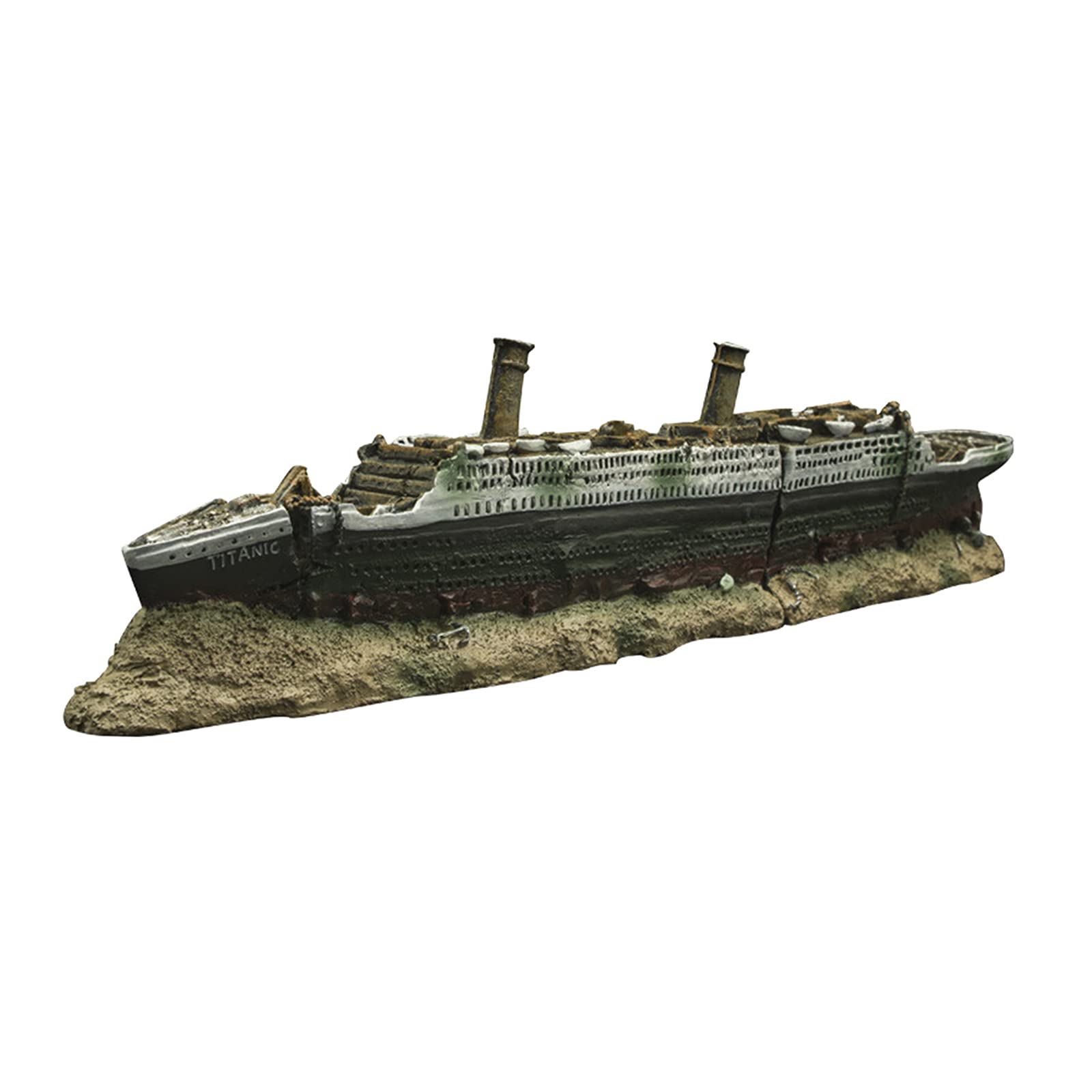 Resin Titanic Shipwreck Aquarium Decor - Sunken Boat Ornament for Fish Tank Landscaping | Perfect for Underwater Themed Tanks & Aquatic Displays