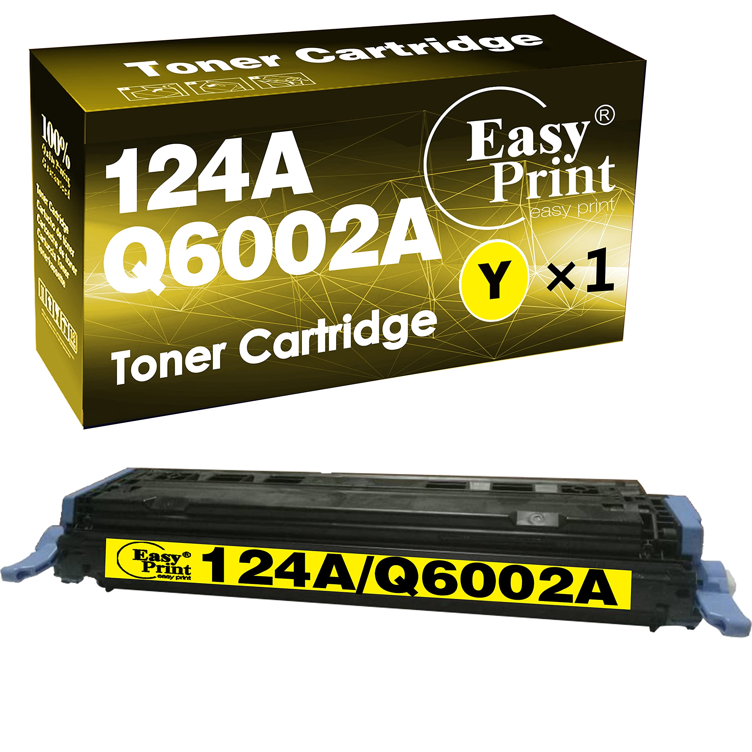 EASYPRINT Compatible Toner Cartridge Replacement for HP 124A Q6002A (Yellow) - Works with HP LaserJet 1600/2600 Printers | Ideal for Home Office & Small Business Printing Needs