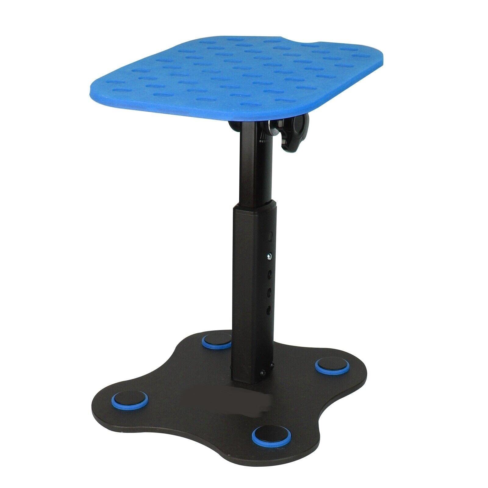 Universal Adjustable Height Studio Monitor Speaker Stand Pair with Blue Trim - Perfect for Desktop, Dual Monitor & Studio Speaker Setup - Ideal for Home Studios, Gaming & Professional Audio Work