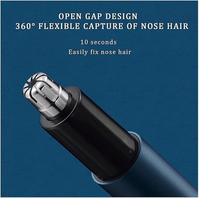 USB Rechargeable Ear & Nose Hair Trimmer for Men and Women - Waterproof Facial Hair Clipper with Smart Cleaning System - Perfect for Travel, Home, and Personal Grooming