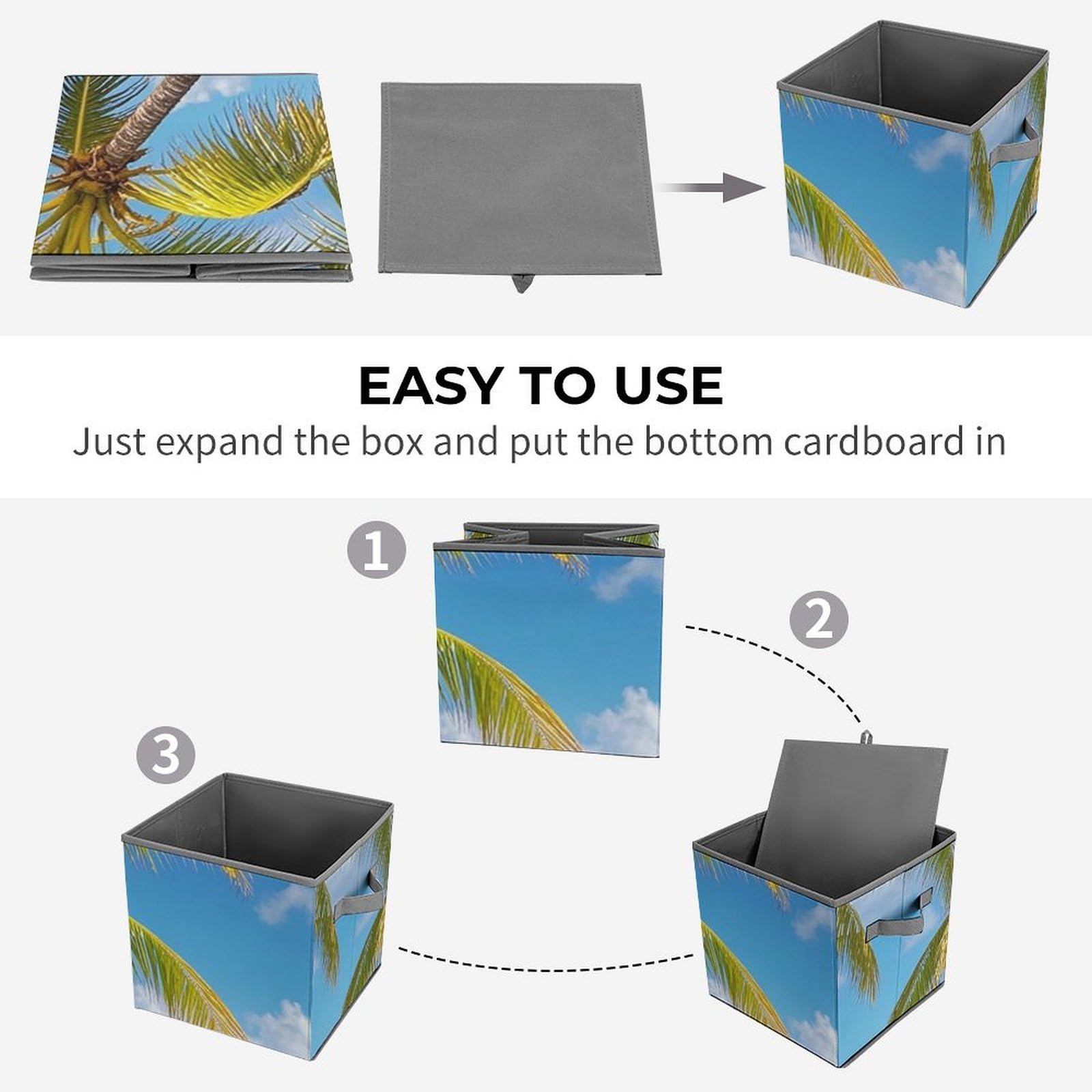 Large Collapsible Storage Bins with Handles - 10.6x10.6x10.6 Inch Closet Organizer Cubes for Home & Office | Perfect for Seasonal Clothes, Toys, and Home Organization