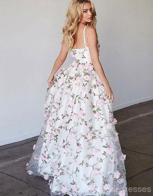 Elegant Handmade Floral A-Line Long Prom Dresses for Evening Parties | Affordable Formal Gowns 17252 | Perfect for Homecoming, Prom Night & Special Occasions