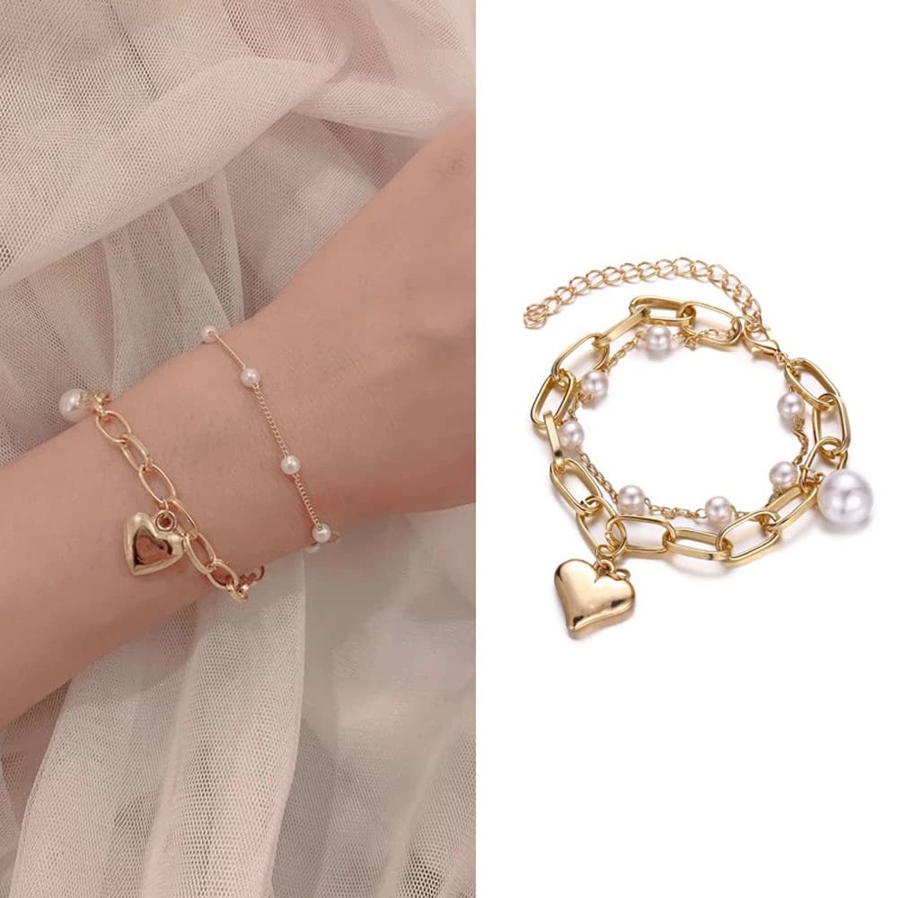 Shining Diva Fashion Gold Plated Charm Bracelet for Women & Girls - Elegant Adjustable Jewelry Gift for Birthday, Anniversary & Special Occasions (RR14531B)