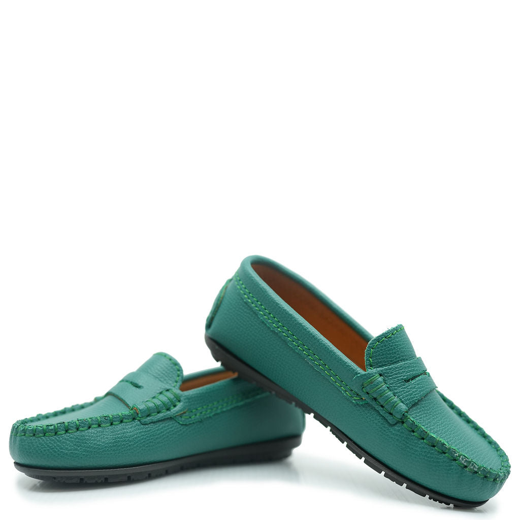 **Men's Atlanta Penny Loafers in Sage Grain - Classic Moccasin Style for Business Casual & Office Wear**
