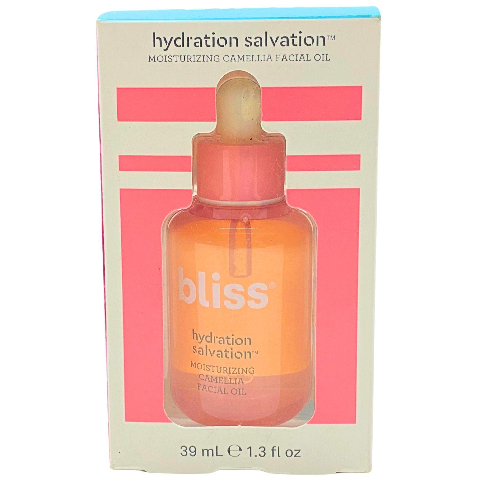 Bliss Hydration Salvation Moisturizing Camellia Facial Oil 1.3OZ (52 Pcs) - Hydrating Face Oil for Dry Skin, Anti-Aging & Glow Boost - Perfect for Night Routine & Travel Skincare