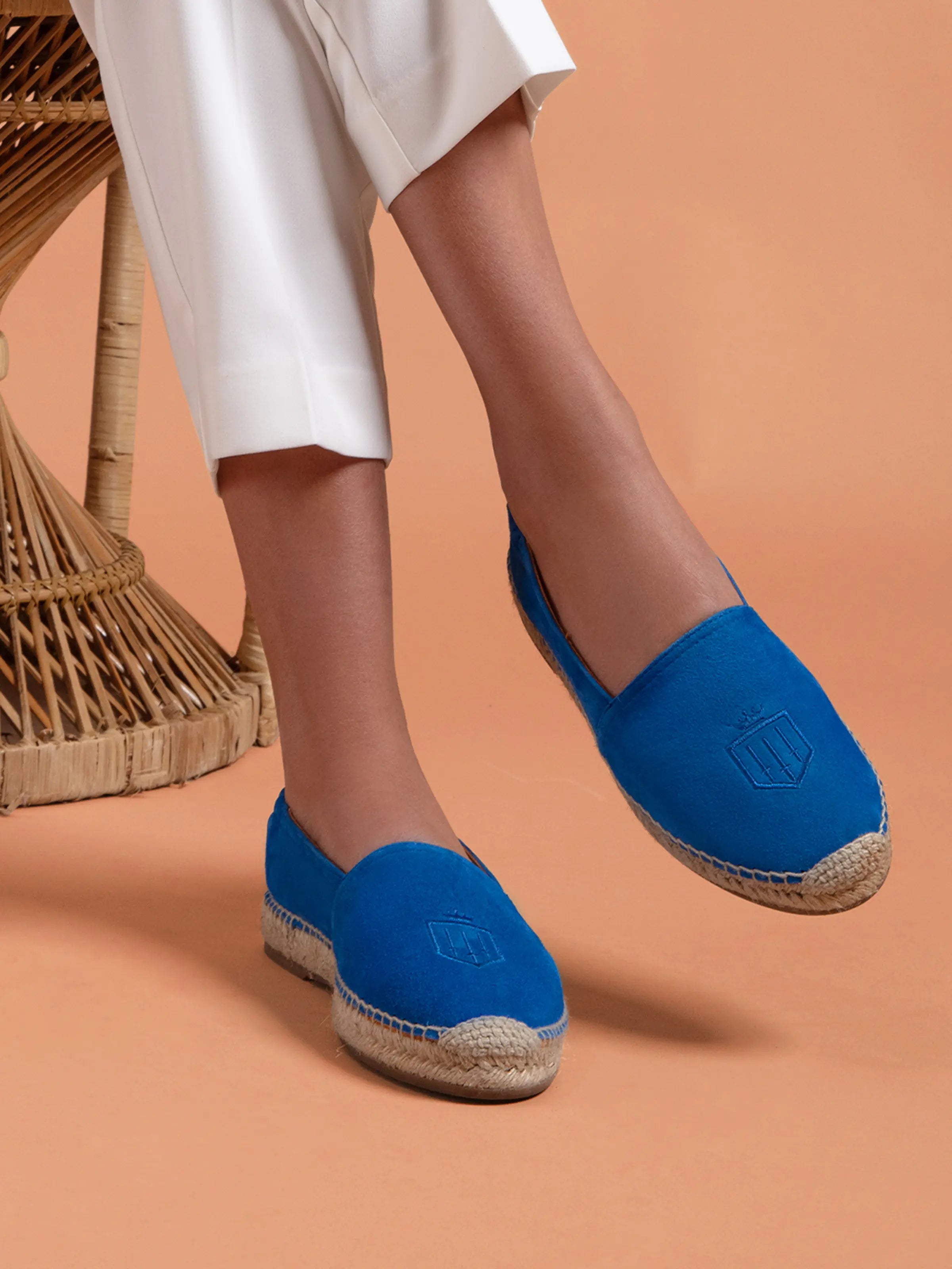 Monaco Flat Porto Blue Suede Loafers for Women - Comfortable Slip-On Shoes for Casual Wear, Office & Travel