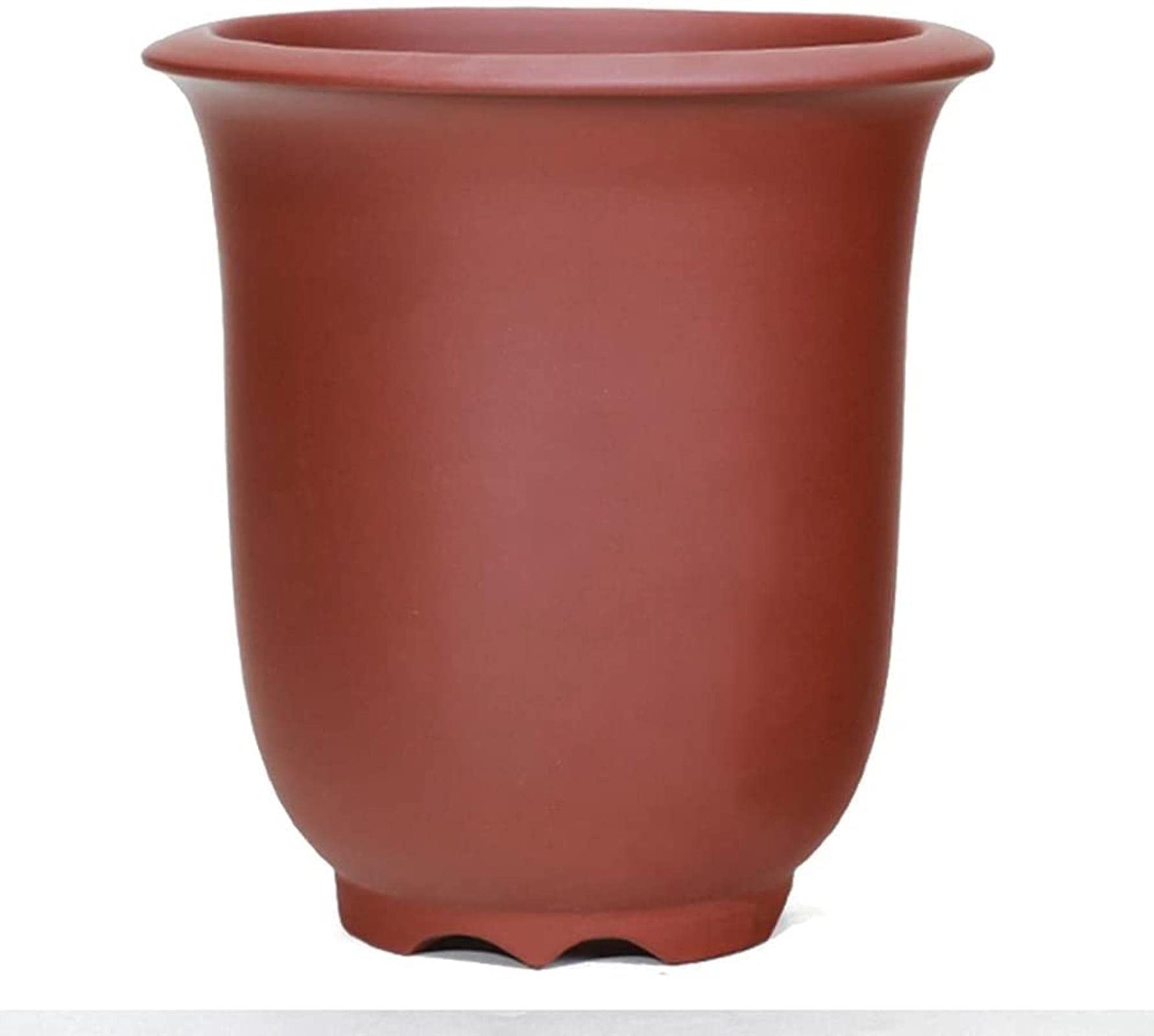 YINGJIA Purple Clay Flower Pot - Round Planting Pot for Indoor & Outdoor Plants, Office Decor, Gardening Tools (Plants Not Included) | Perfect for Home, Garden, Balcony, and Workspace Decorations