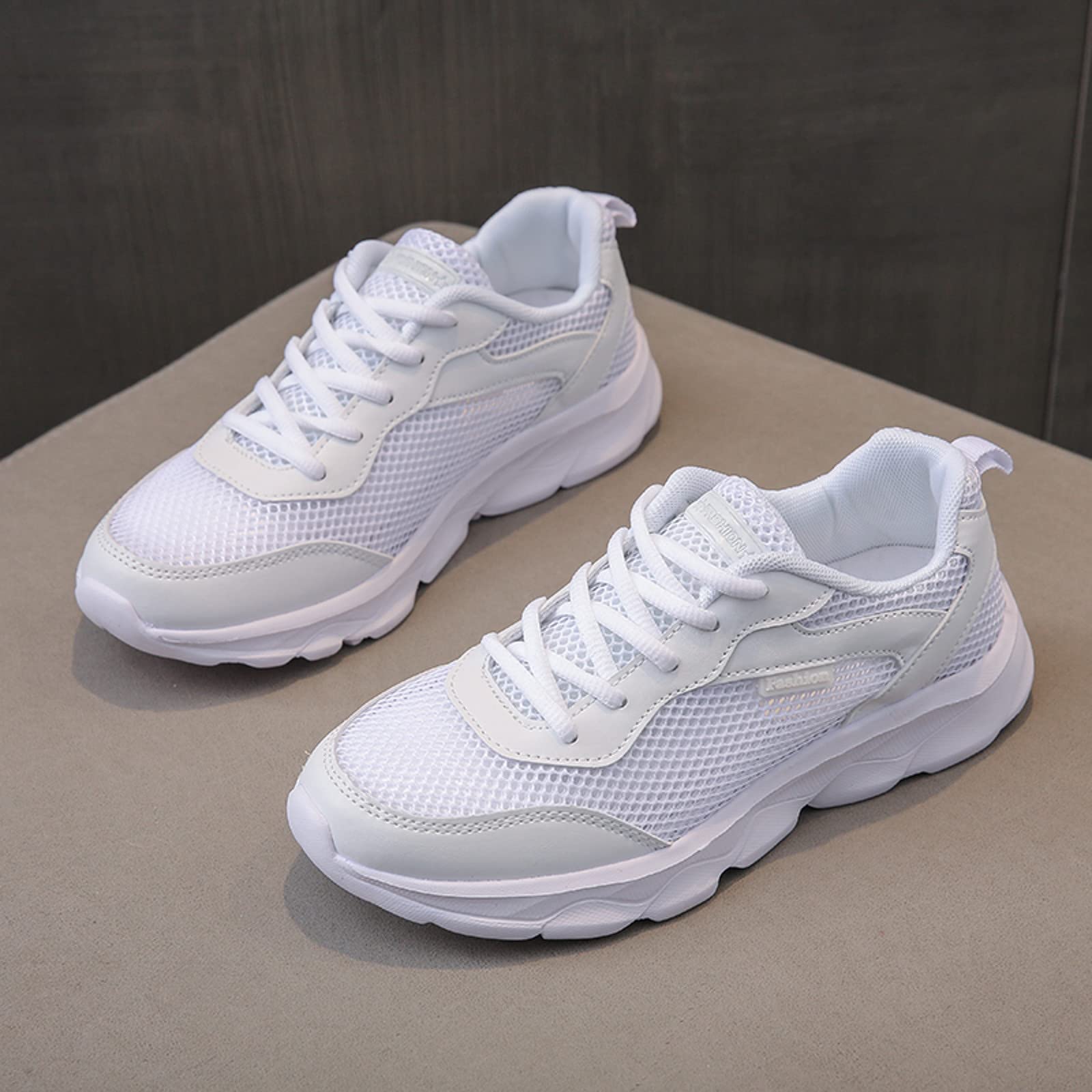Women's Black Platform Trainers - Elegant Soft Running Shoes for Jogging, Workout & Trekking | Lightweight Waterproof Tennis Shoes for Casual Fashion & Outdoor Activities