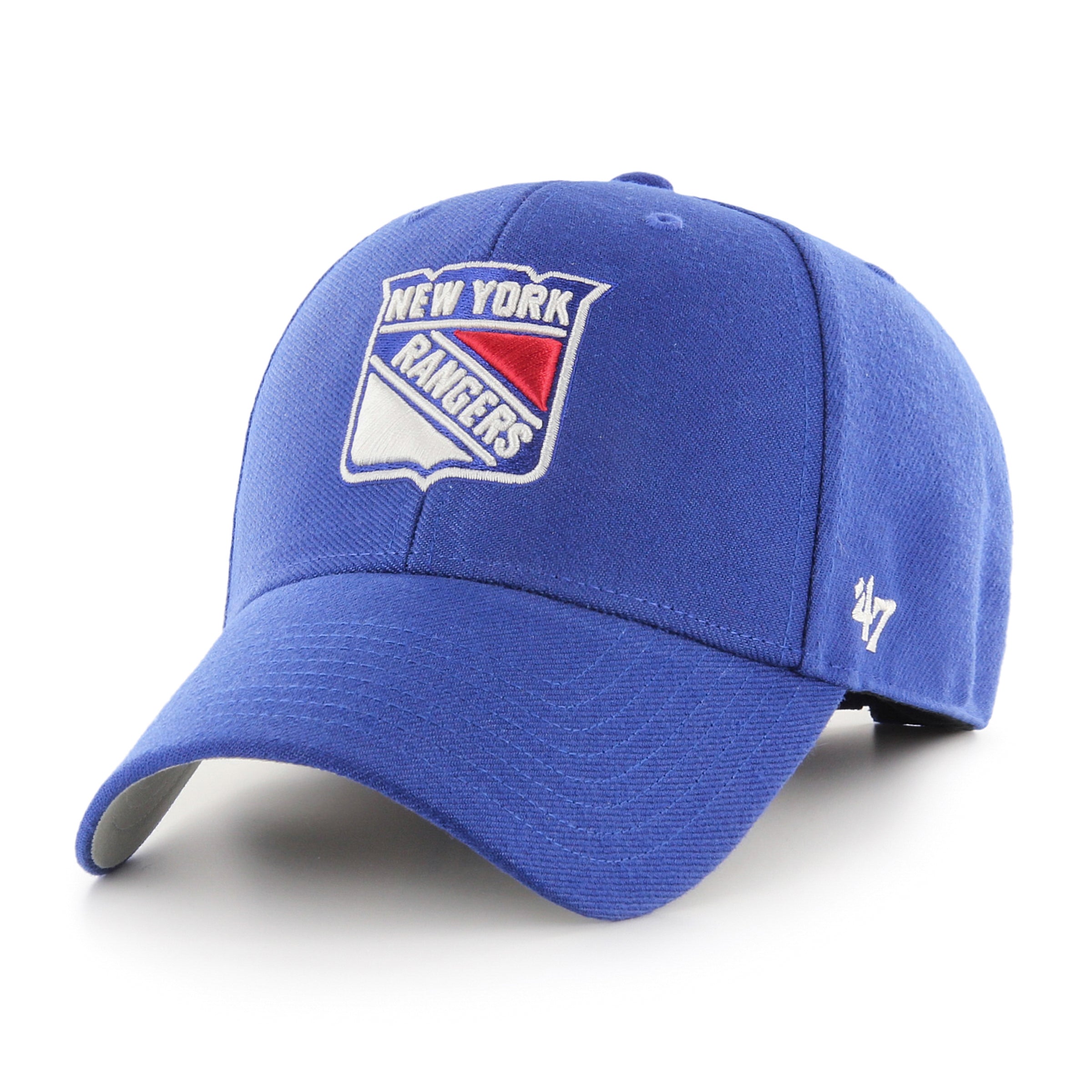 New York Rangers MVP Adjustable Baseball Cap - 47 Brand Royal Blue Snapback Hat for Men & Women - Perfect for Games, Tailgating & Fan Gear Collection