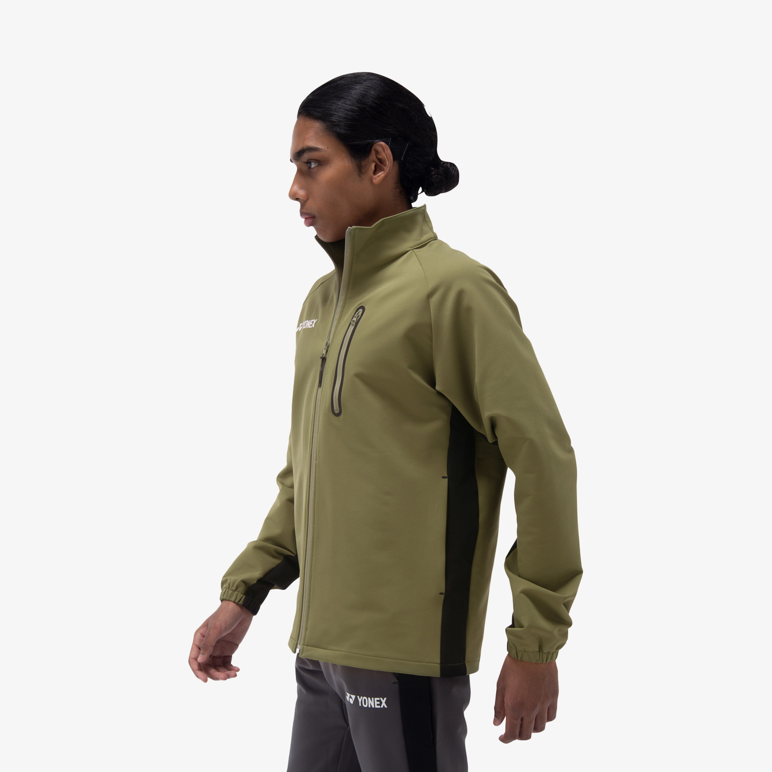 Yonex Men's Warm Up Jacket 50148 - Light Olive Green Athletic Jacket for Tennis, Golf & Outdoor Sports | Breathable & Comfortable Training Wear