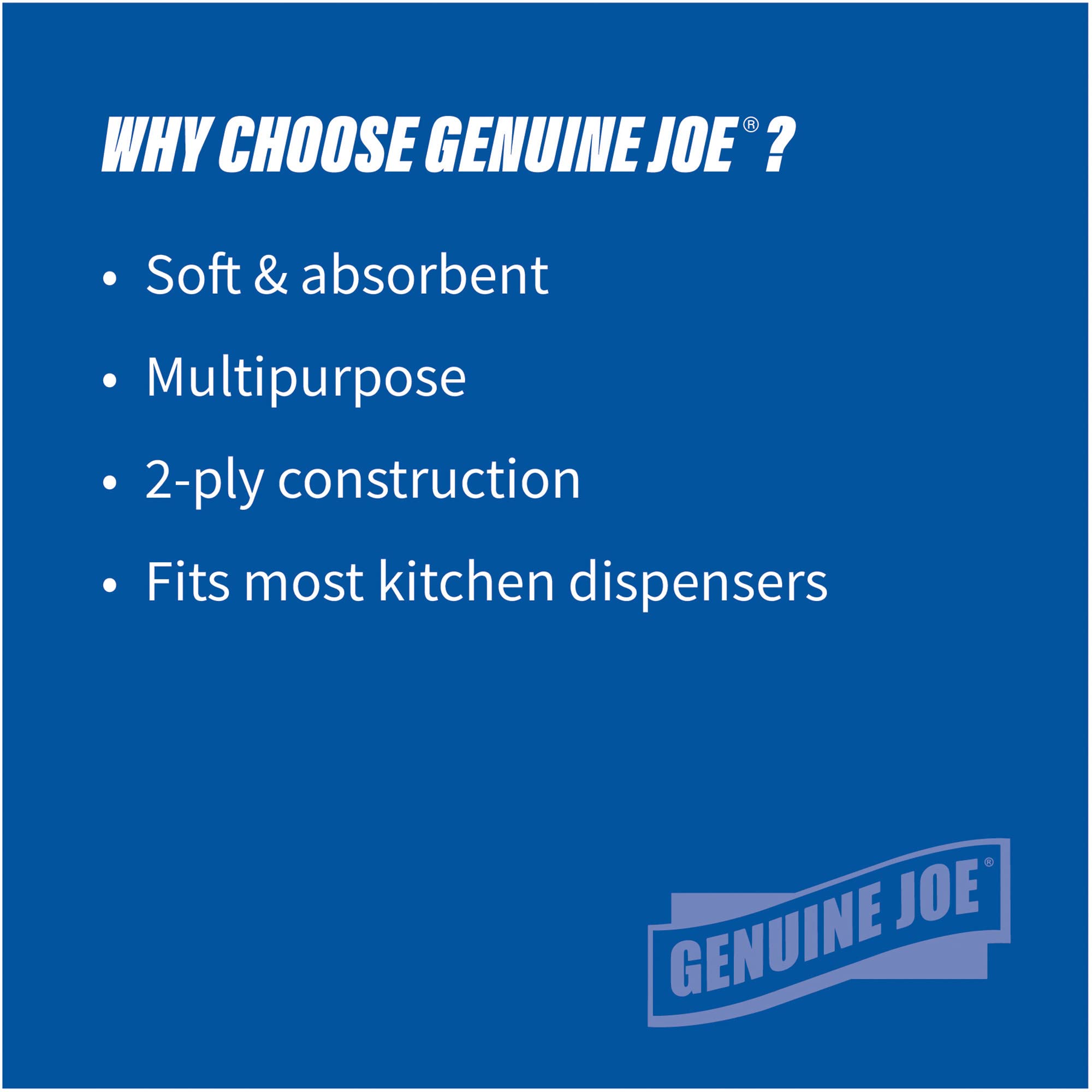 Genuine Joe Premium 2-Ply Kitchen Paper Towels, 8