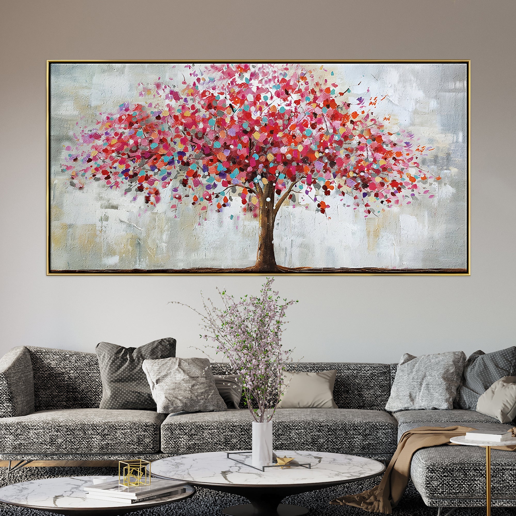 Blossoming Oak Tree - Premium Decorative Artificial Plant for Home & Office Decor - Perfect for Living Room, Bedroom, and Indoor Spaces