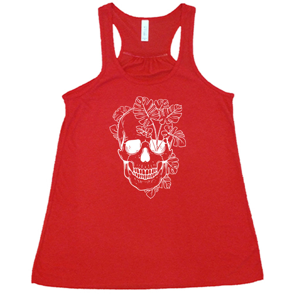 Monstera Plant Skull Print T-Shirt - Gothic Botanical Style Cotton Tee for Men & Women | Perfect for Halloween, Concerts, and Alternative Fashion