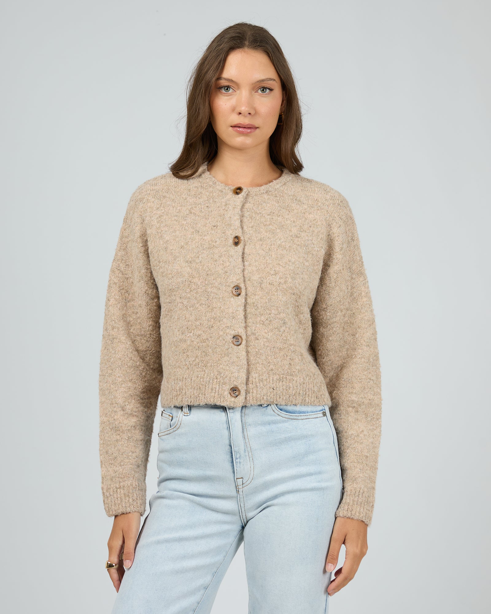 All About Eve Billie Jean Cardigan in Oat - Stylish & Cozy Knit Sweater for Women | Perfect for Fall & Winter Outfits, Office Wear & Casual Dates