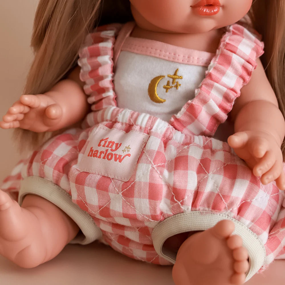 Tiny Harlow Baby Doll Dress - Pink Gingham Outfit for Newborn Girls | Perfect for Photoshoots, Baby Showers & Special Occasions