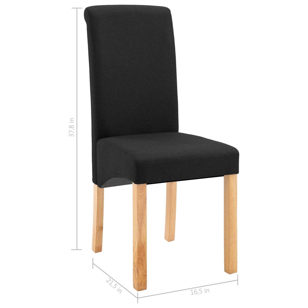 2 Pack Black Fabric Upholstered Padded Dining Chairs - Comfortable Kitchen, Restaurant & Lounge Chairs for Home & Commercial Use