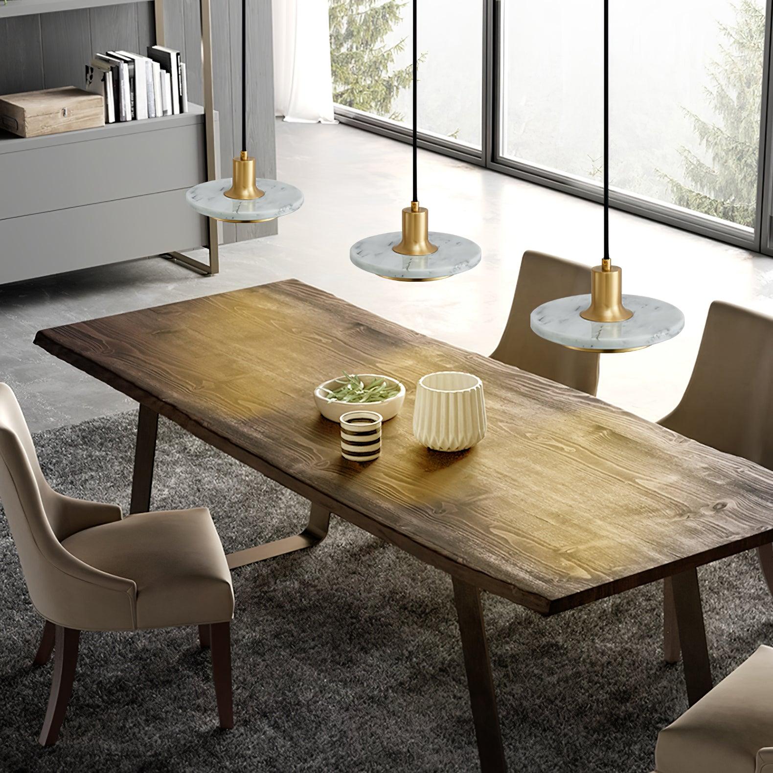 Modern Double Circle Pendant Light Fixture - Industrial Chic Dining Room & Kitchen Island Lighting - Adjustable Hanging Chandelier for Home Decor