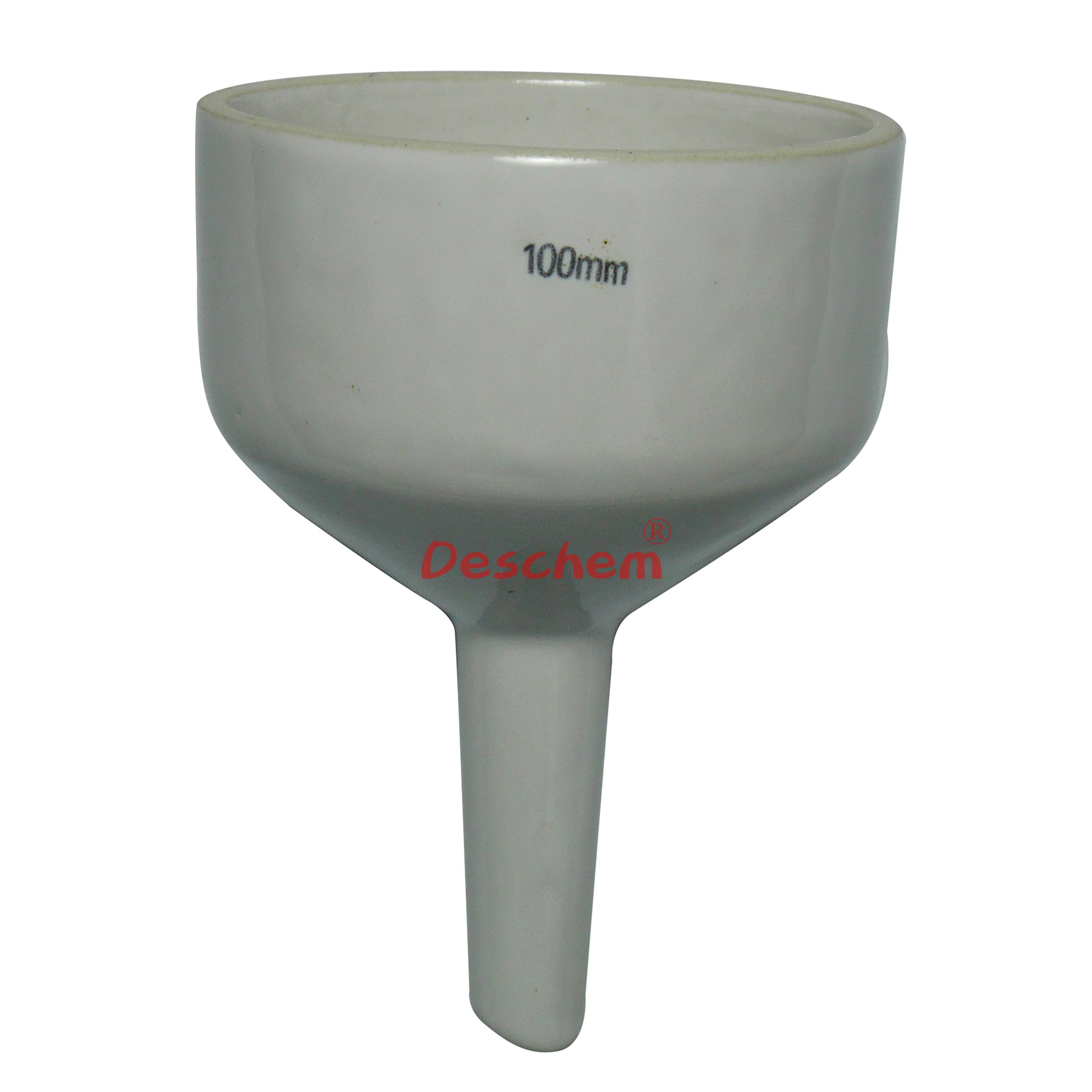 100mm Porcelain Buchner Funnel - 10cm Lab Filtration Funnel for Chemistry Experiments | Durable Vacuum Filtration Equipment for Laboratories & Science Classrooms