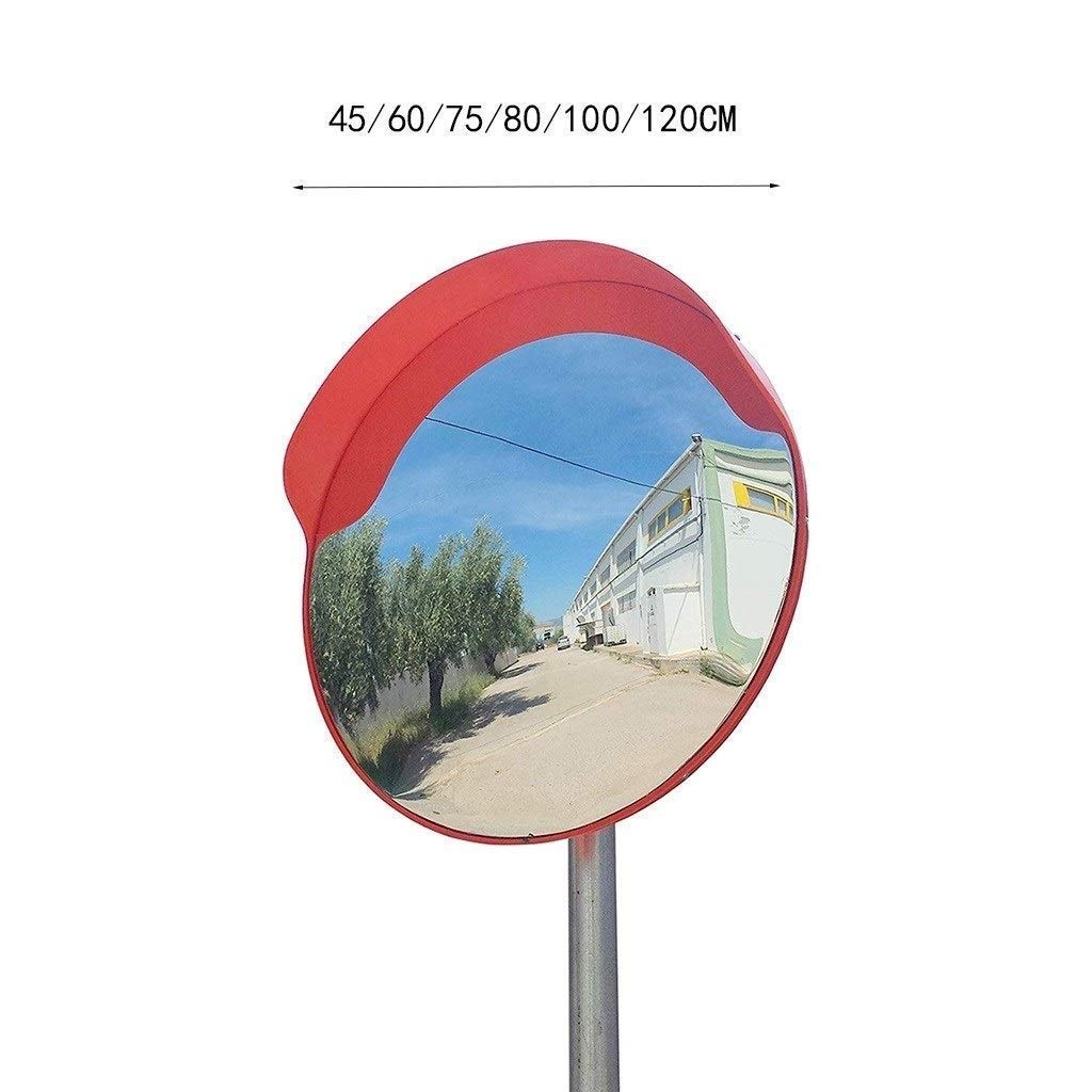 Unbreakable Plastic Convex Mirror - 45cm Portable Waterproof Spherical Safety Mirror for Home & Store Security (Red) | Anti-Theft Protection for Indoor/Outdoor Use