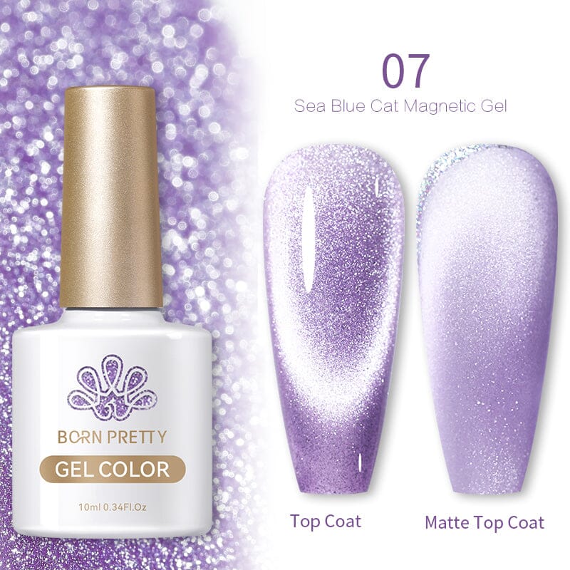 Sea Blue Cat Magnetic Gel Polish 10ml - UV LED Nail Art Kit for Salon & Home Manicure - Long Lasting Nail Polish for Professional & DIY Use