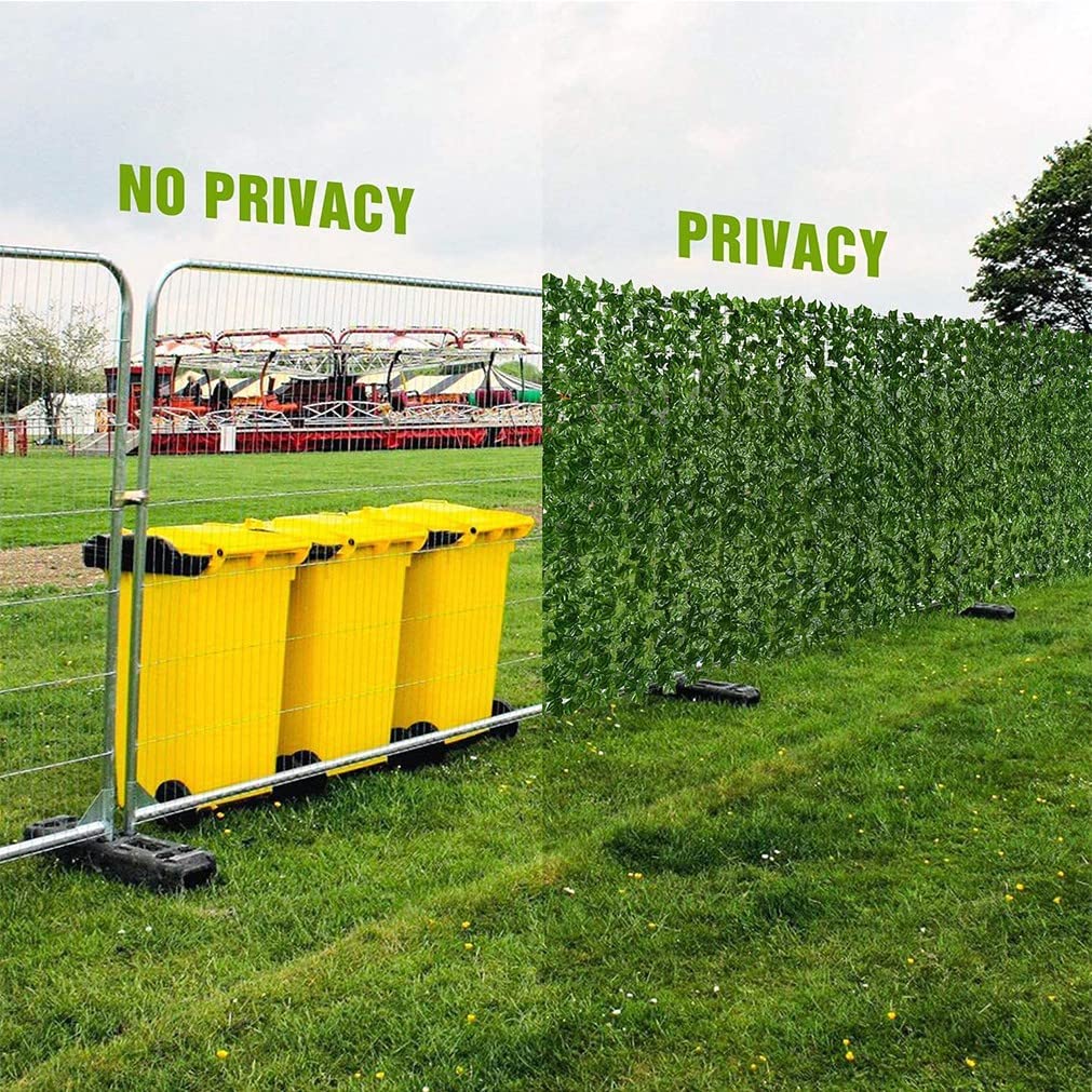 Artificial Ivy Privacy Fence Screen - 200x500cm Faux Greenery Wall Panels for Outdoor Garden, Wedding Backdrop & Party Decor | UV Resistant Trellis for Patio, Balcony & Yard Privacy Solutions