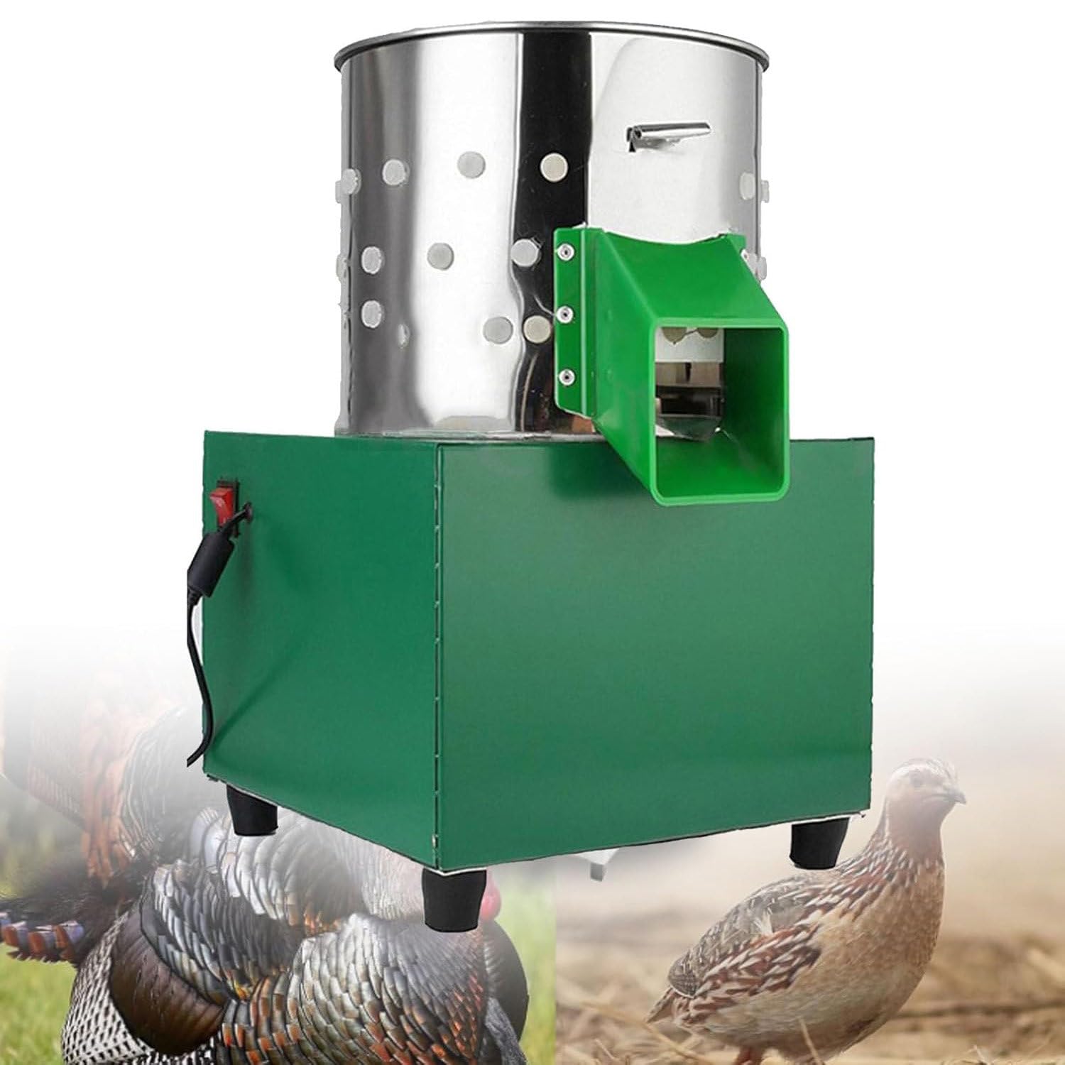 Stainless Steel Electric Chicken Plucker Machine - Poultry Feather Removal Tool for Quail, Duck & Bird Processing | Fast & Efficient Plucking for Home & Farm Use