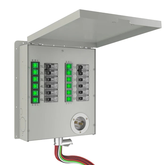 Natures Generator 12 Circuit 120V/240V 30A Manual Power Transfer Switch for Home Backup Power & Emergency Use
