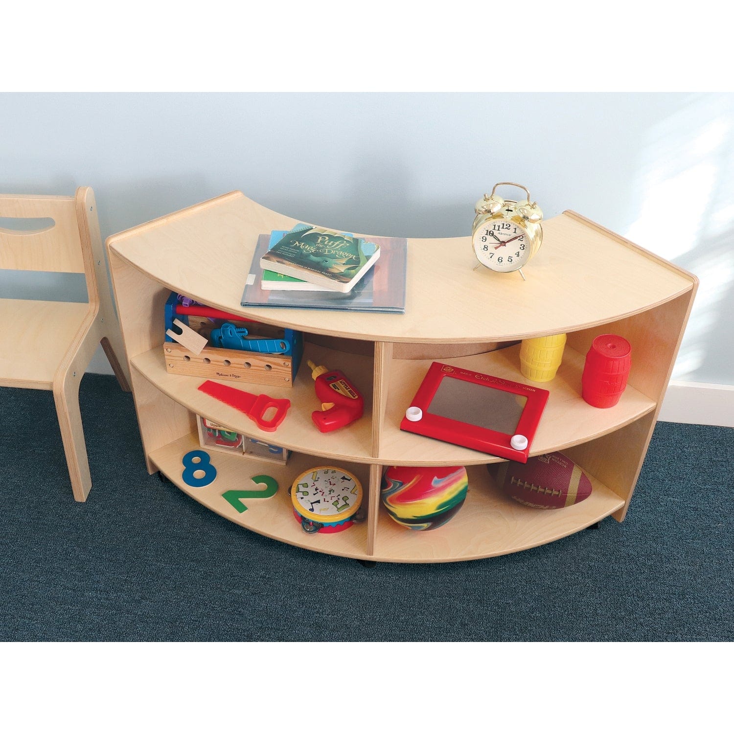 Space-Saving Mobile Storage Cabinet with Curved Design - Perfect for Home, Office, and Dorm Organization