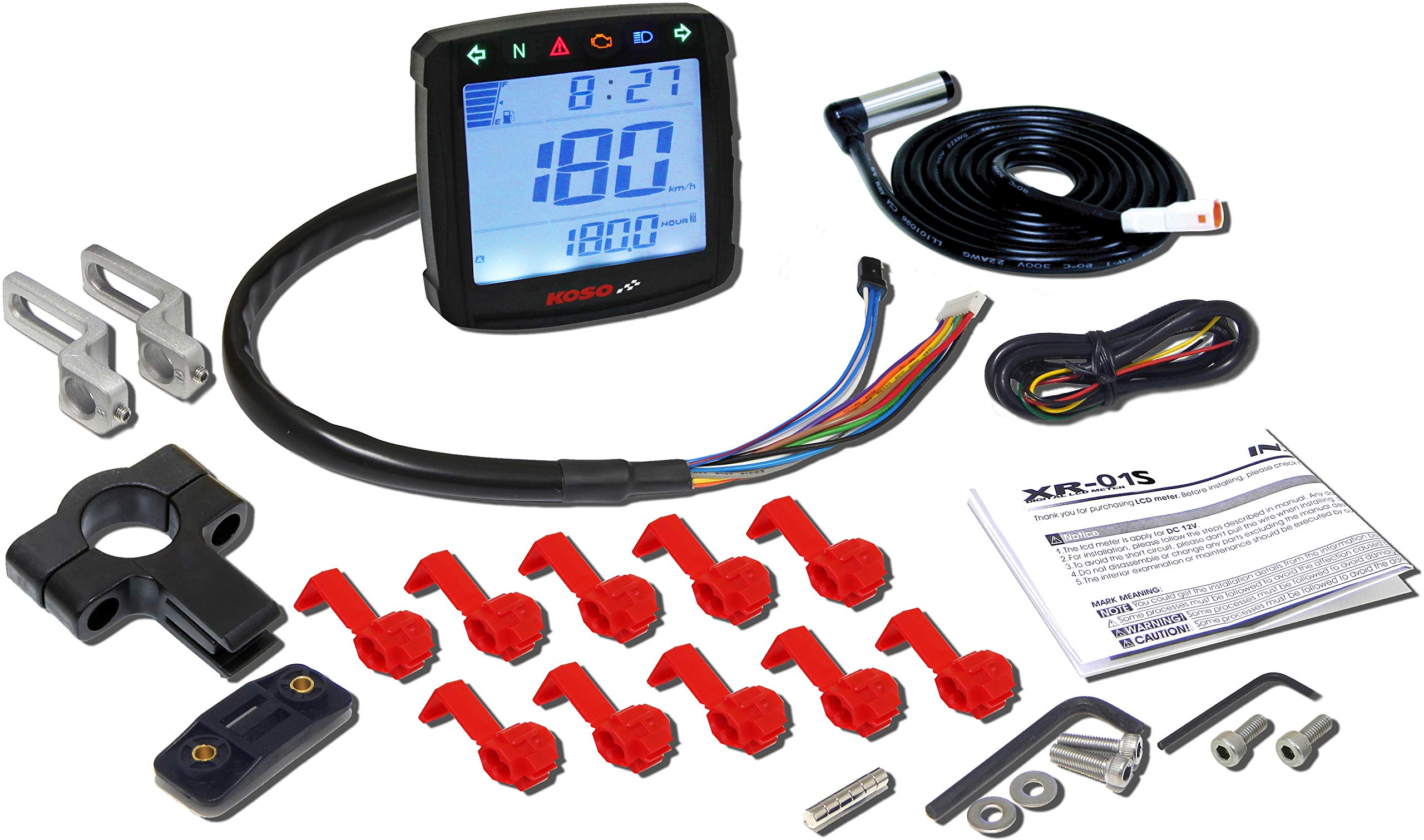 Koso XR-SA Digital Speedometer Gauge - Universal Fit for Motorcycles & ATVs - High Precision Odometer for Racing, Cruisers & Off-Road Adventures